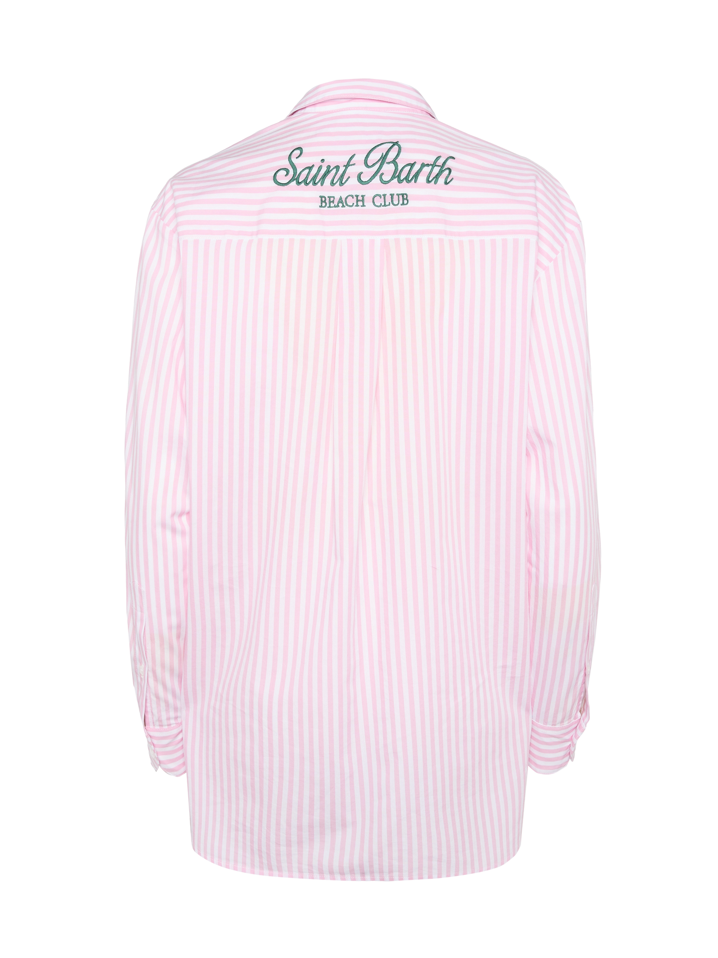 Brigitte striped-print cotton shirt with Saint Barth beach club embroidery - MC2 Saint Barth
