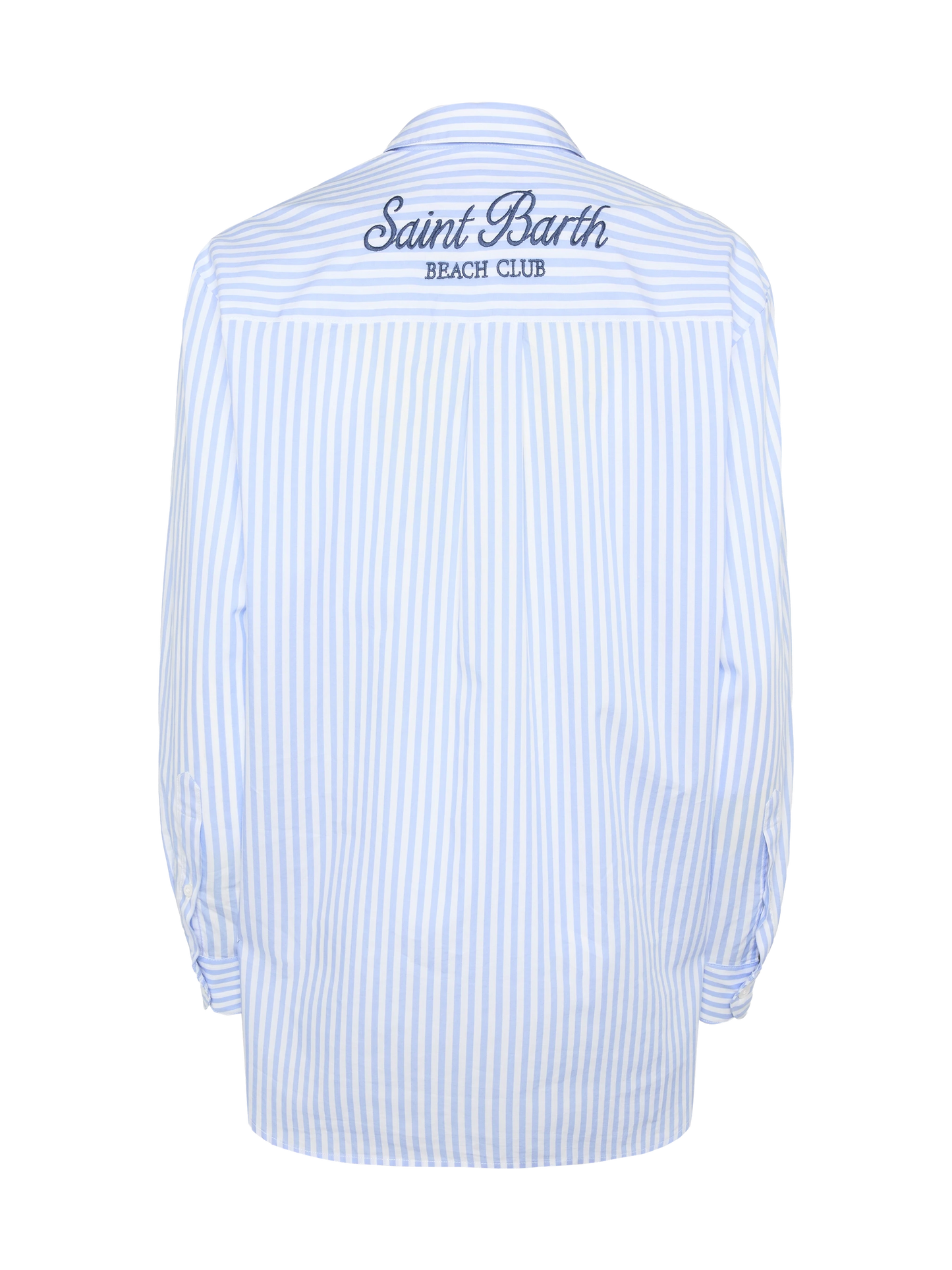 Brigitte striped-print cotton shirt with Saint Barth beach club embroidery - MC2 Saint Barth