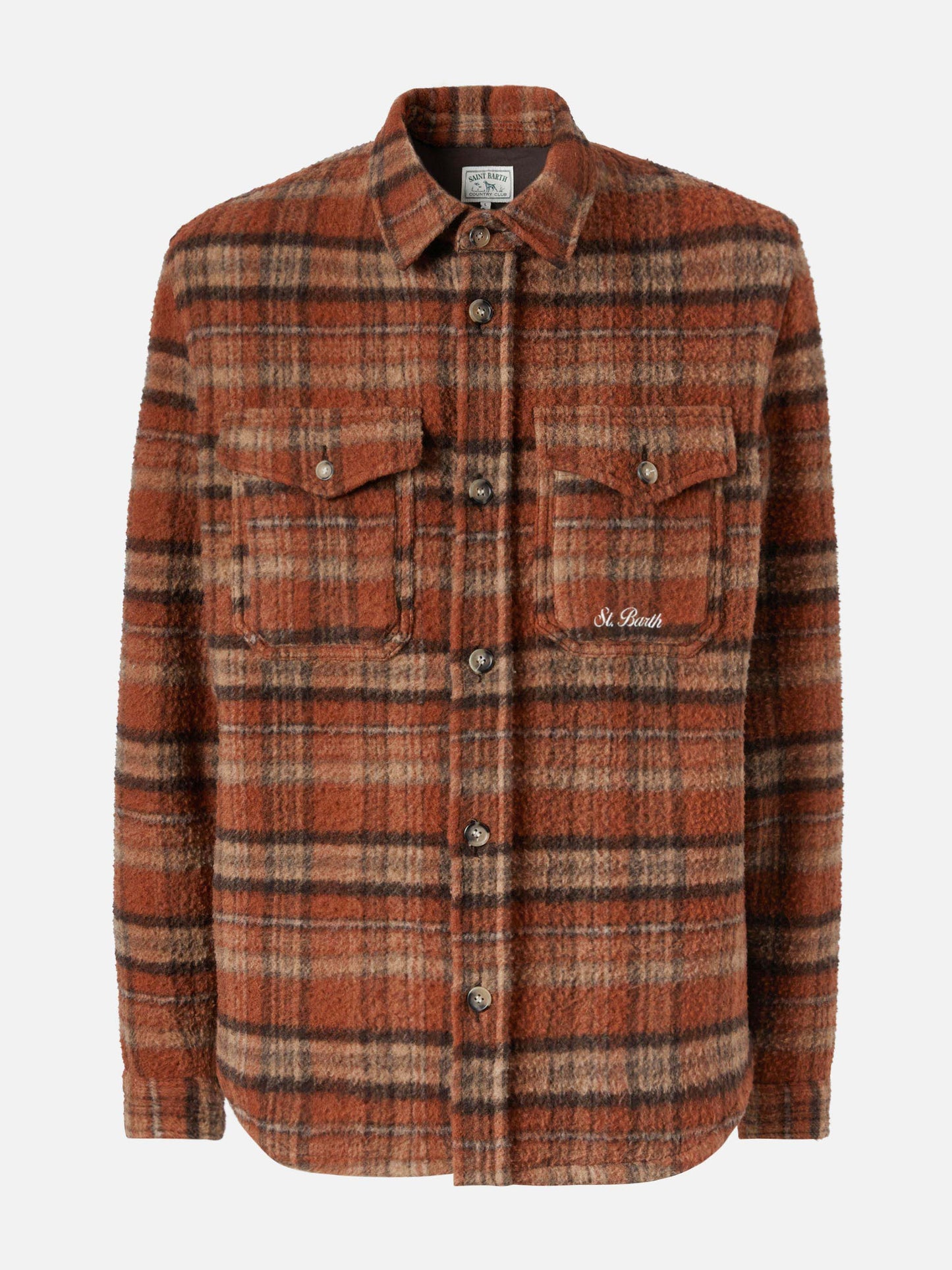 Overshirt Burton in brown Casentino with pockets