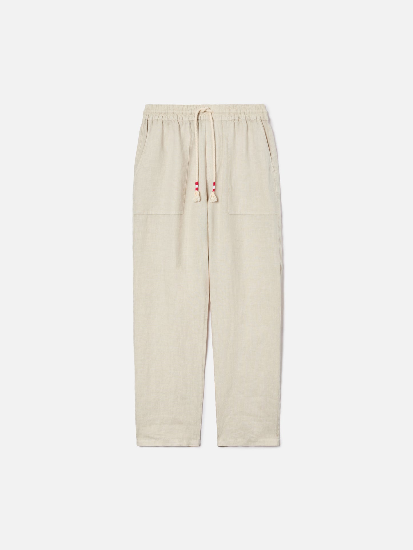 Pantalone Calais lungo grigio chiaro in puro lino