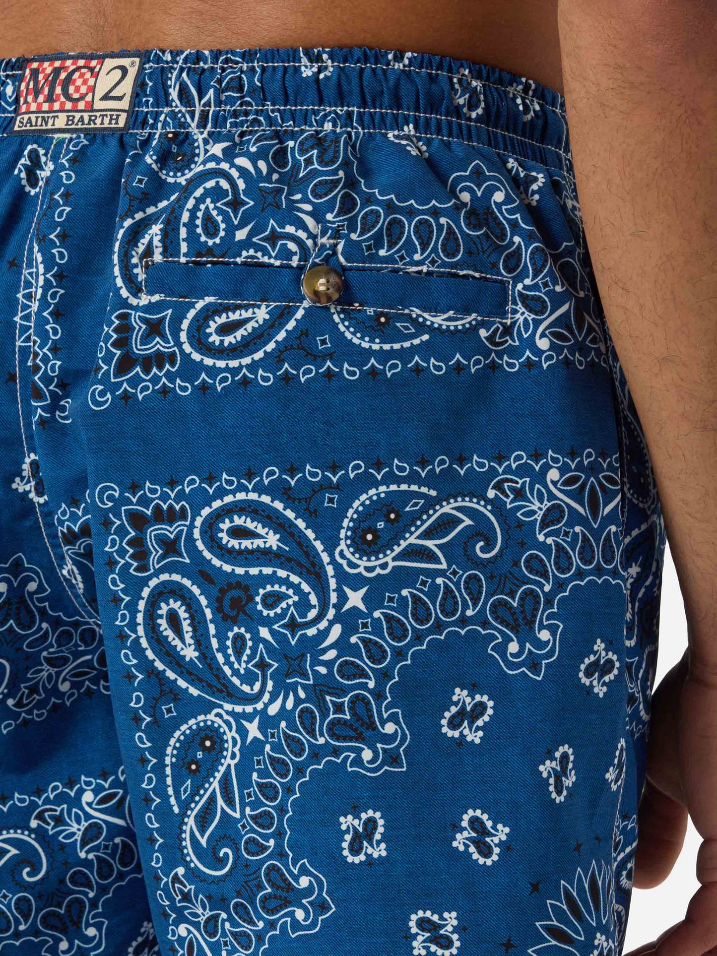 Costume mare Caprese con stampa bandana blu navy