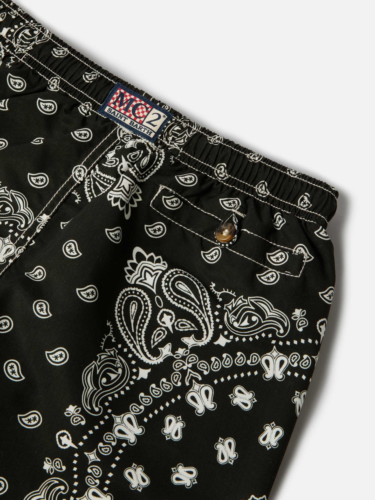 Costume Caprese Jr con stampa bandana nera