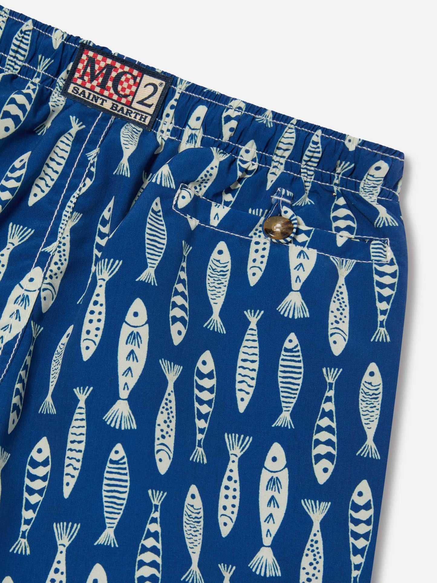 Bañador corto Caprese Jr con estampado de sardinas
