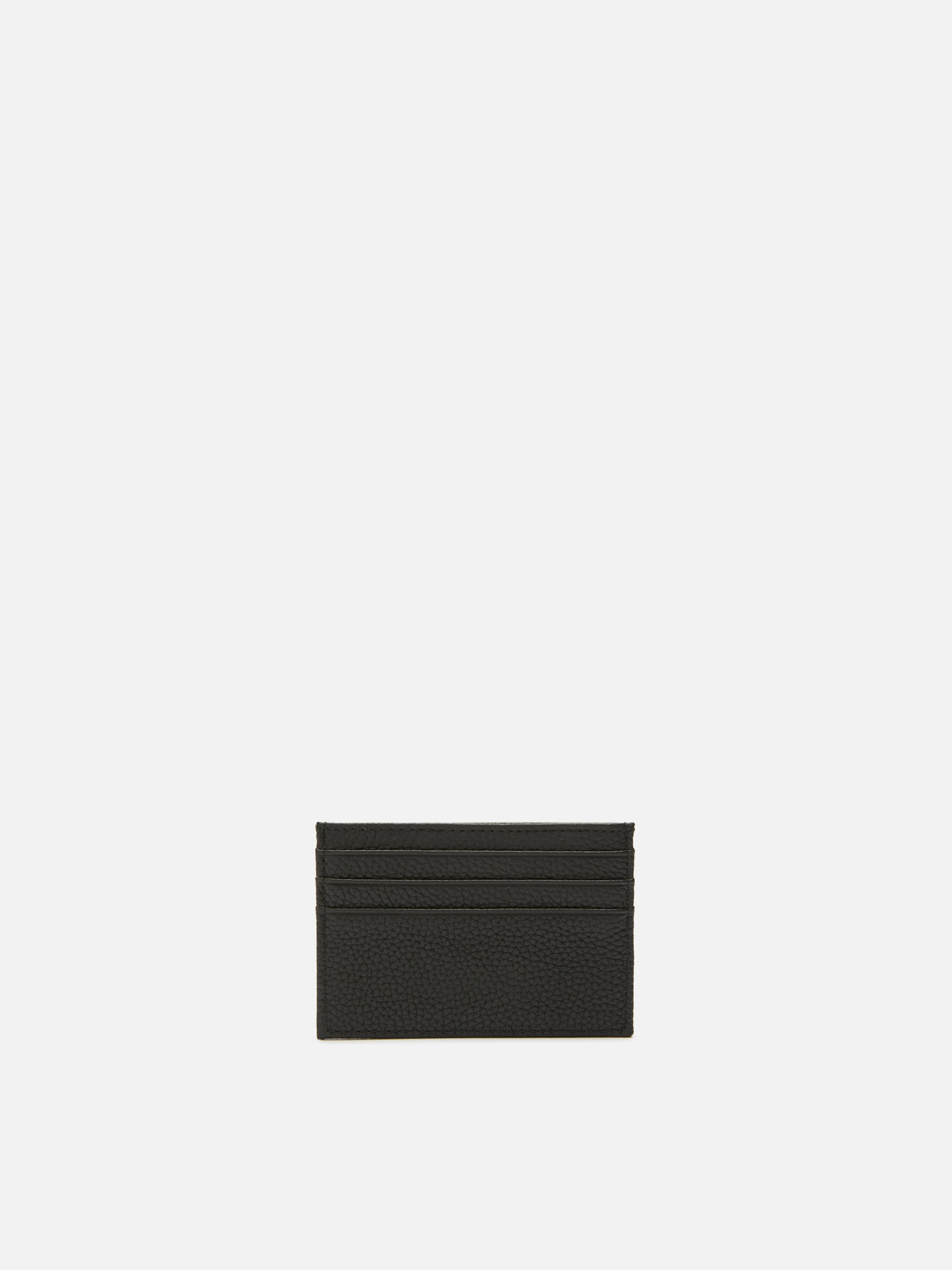 Card Holder in black grained leather