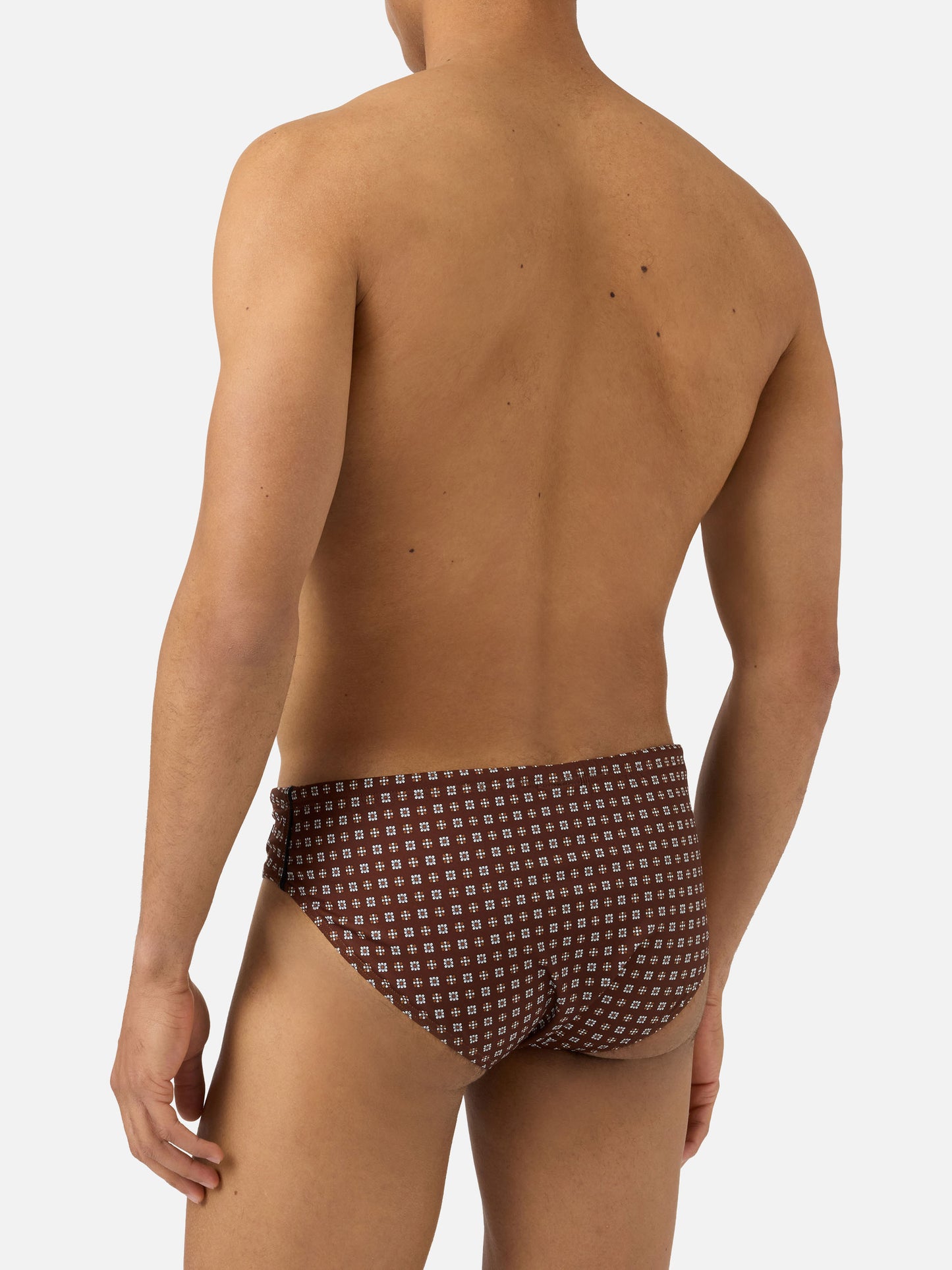 Slip mare Cayo marrone con stampa geometrica