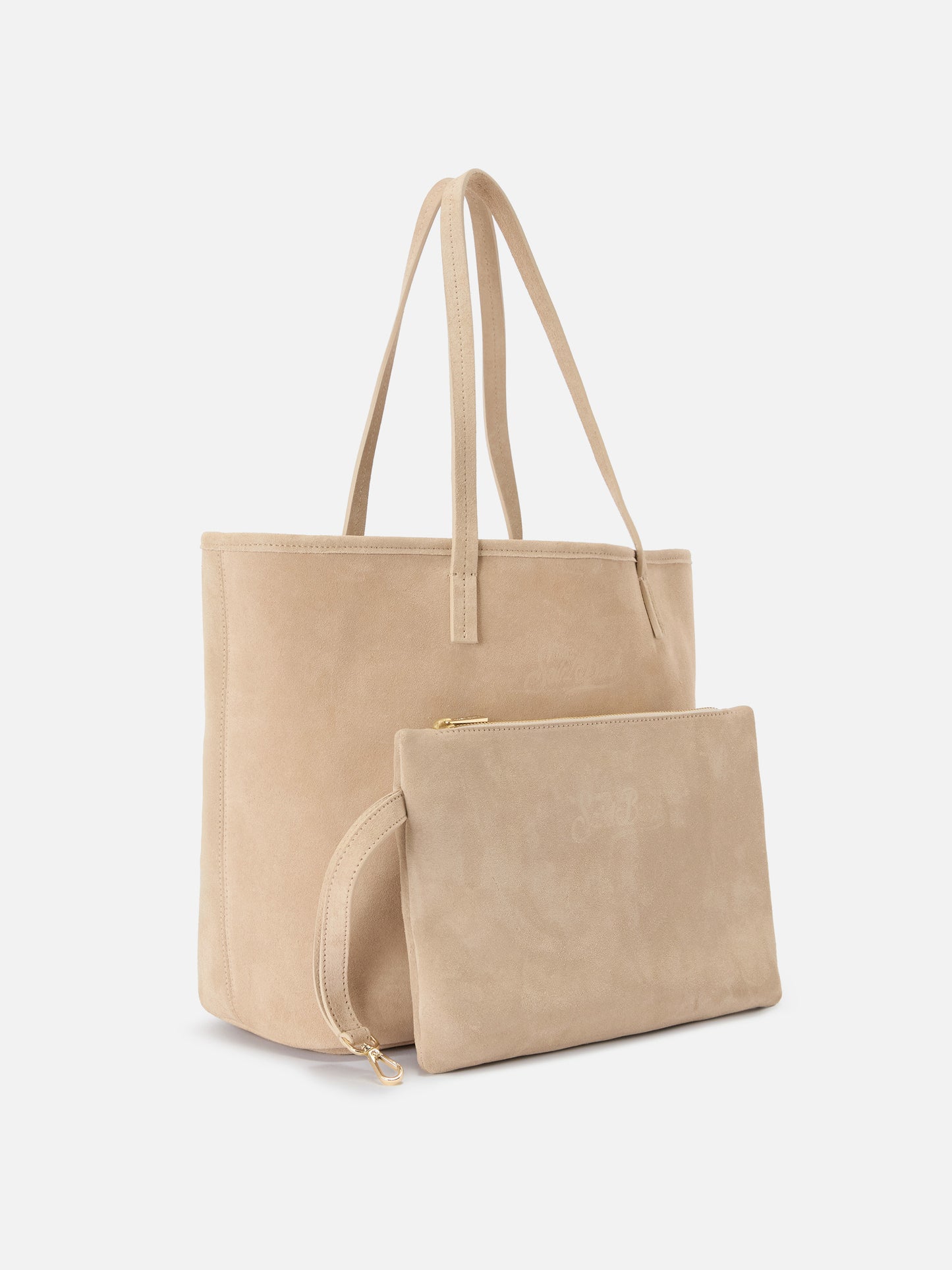 Borsa City regular in camoscio beige
