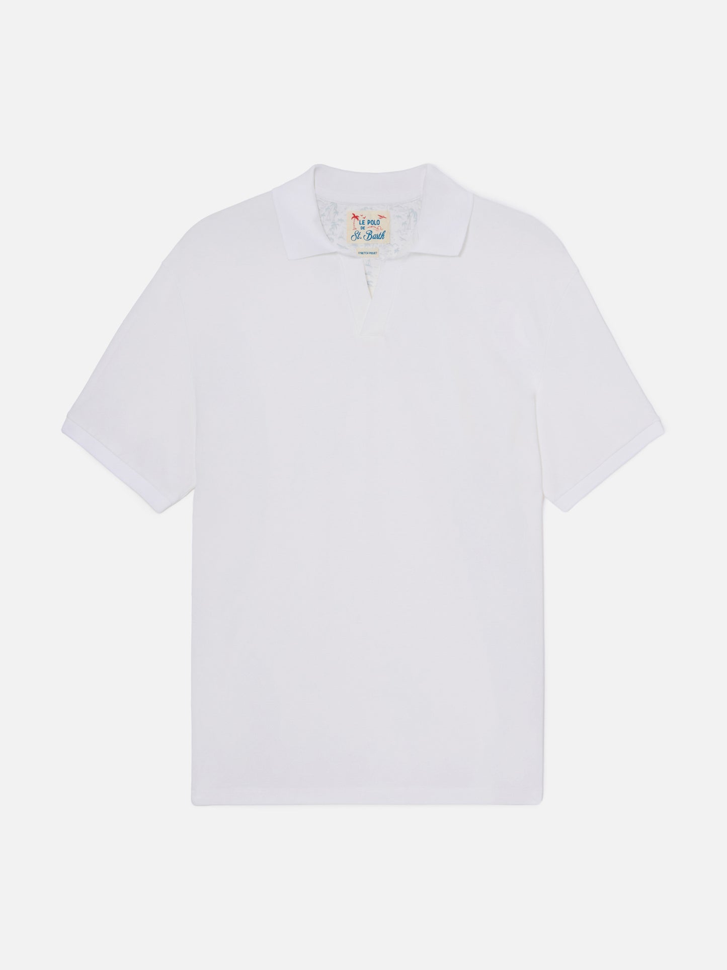 Polo Charles in piquet di cotone bianco