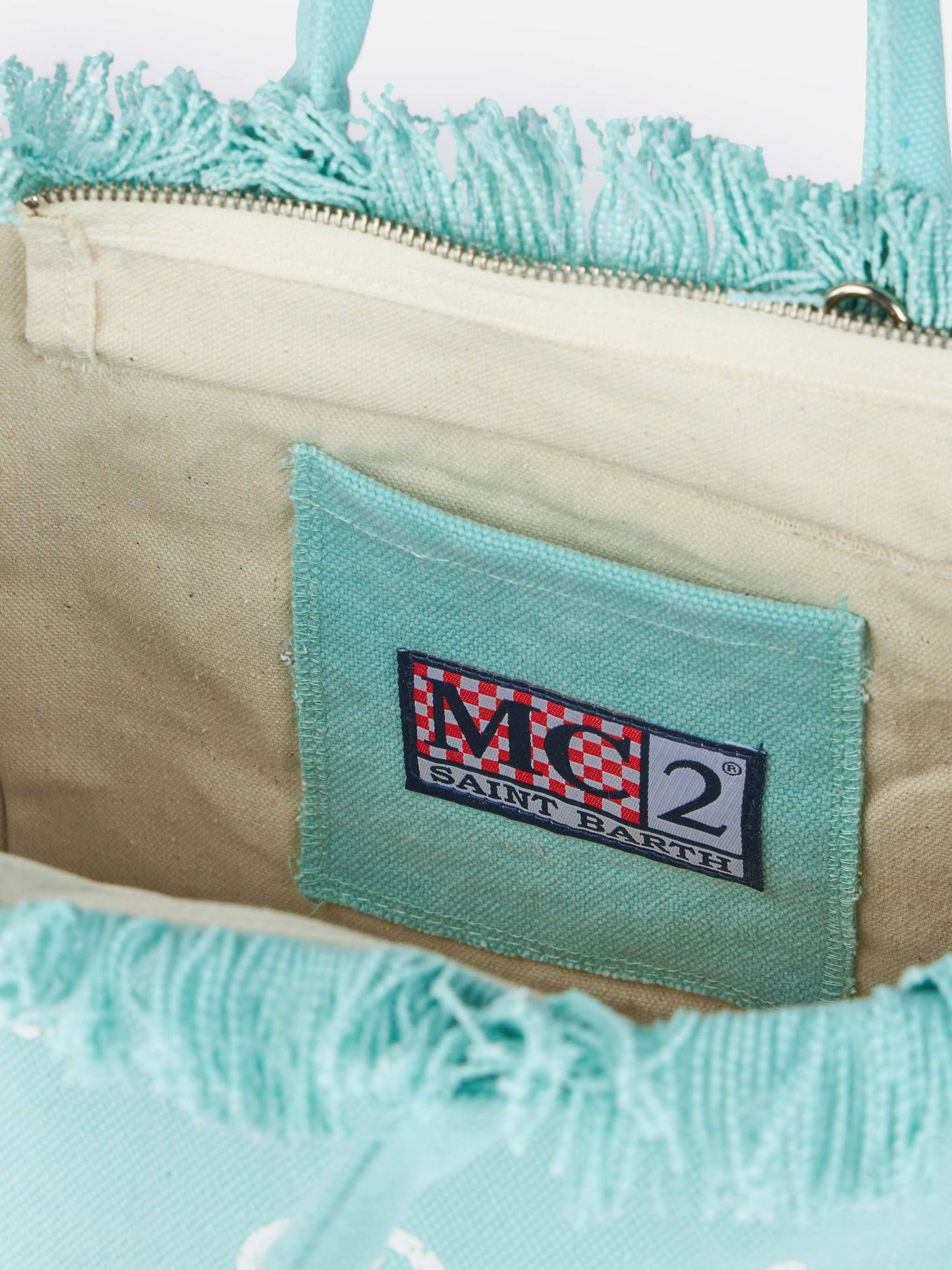 Colette water green cotton canvas handbag - MC2 Saint Barth