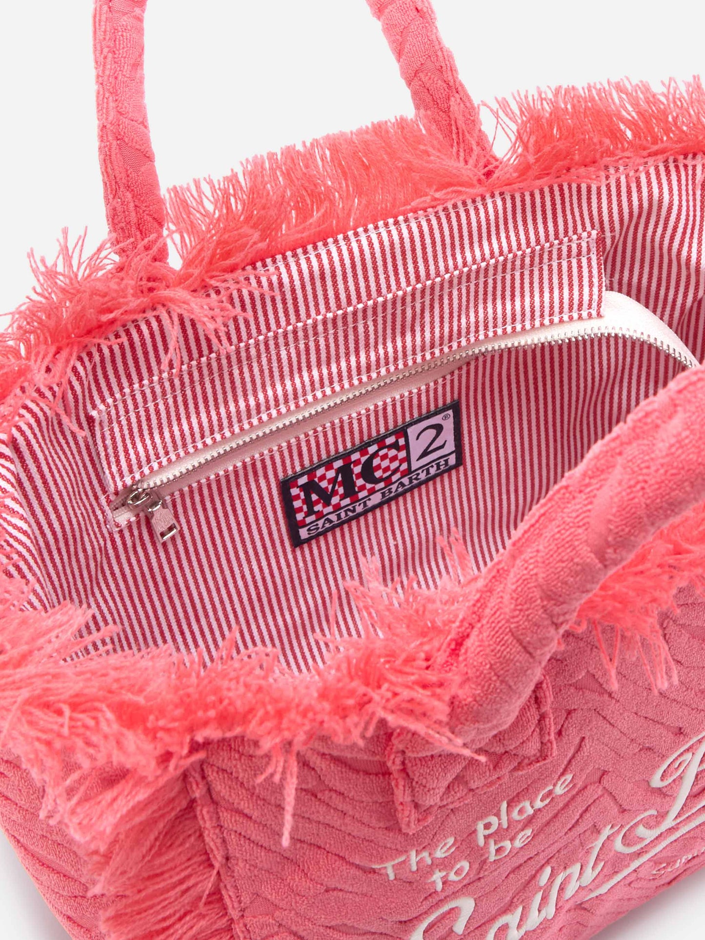 Borsa Colette in tessuto effetto spugna con zebrato in rilievo