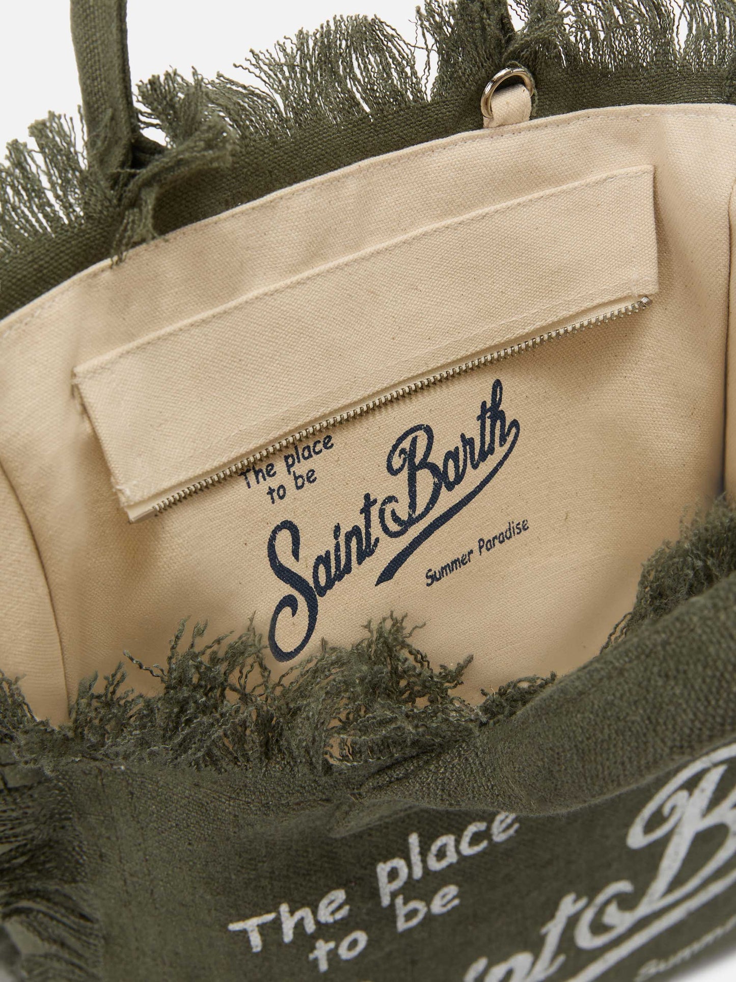 Borsa Colette in lino verde militare tinta unita