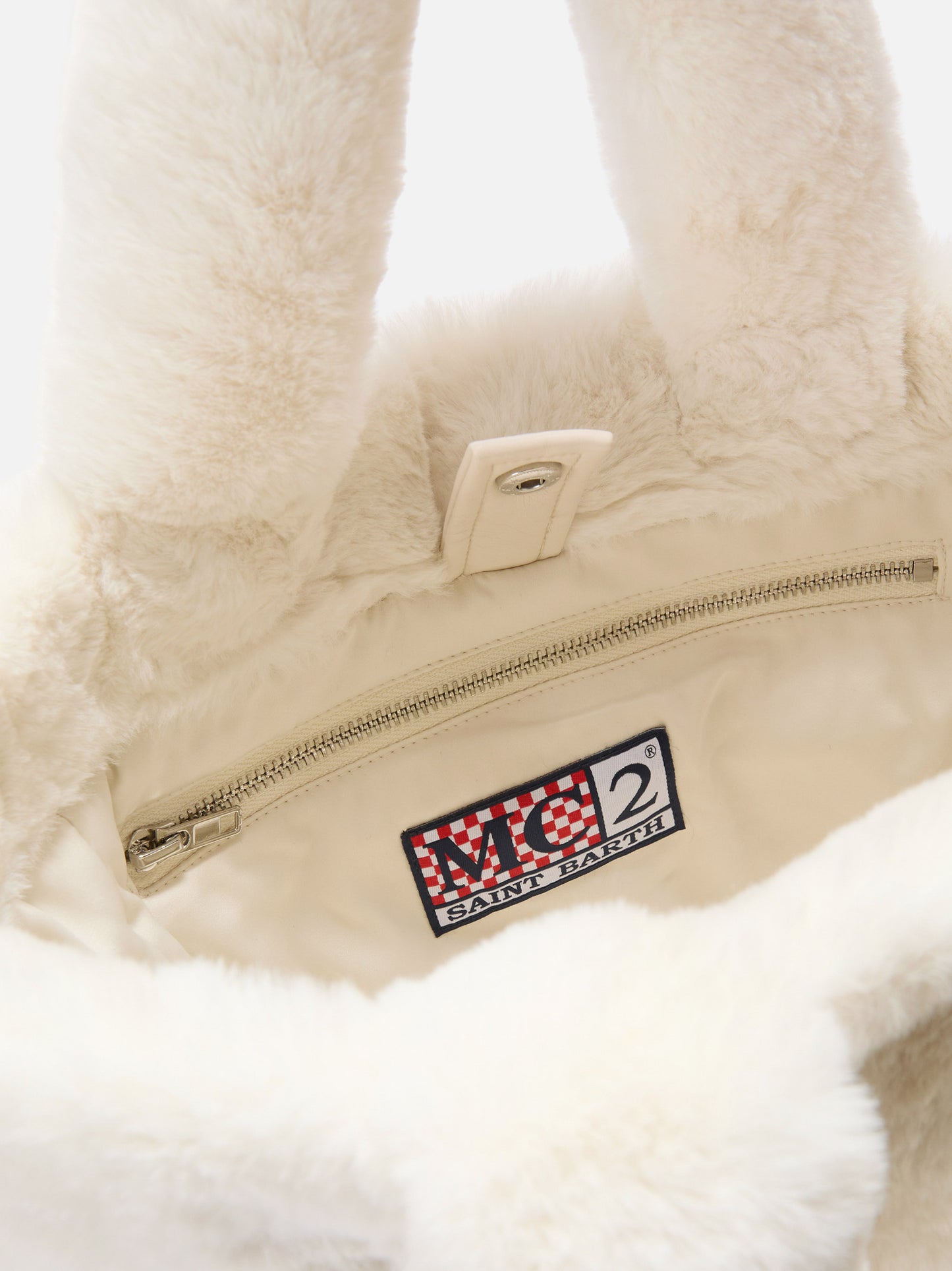 Colette Soft Handbag in white faux fur