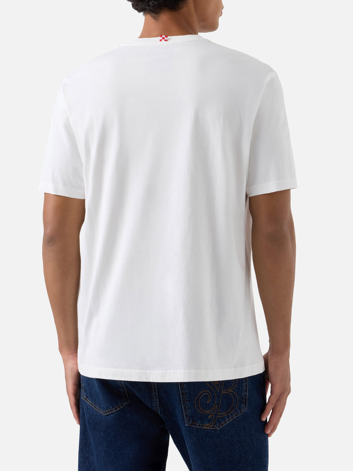 Camiseta Connor en blanco con bolsillo de parche Amica Chips