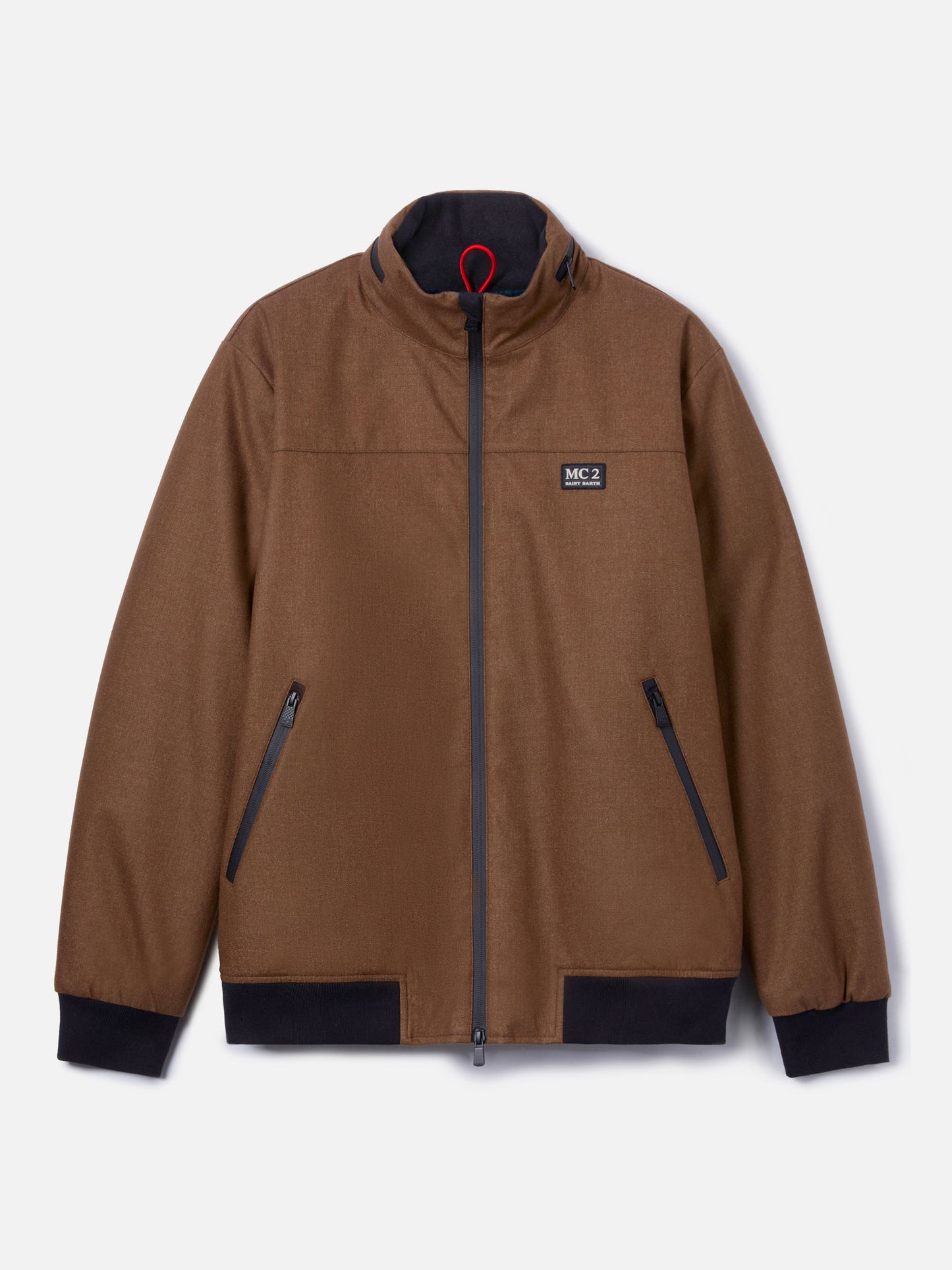 Wooly brown bomber jacket Country with teddy lining