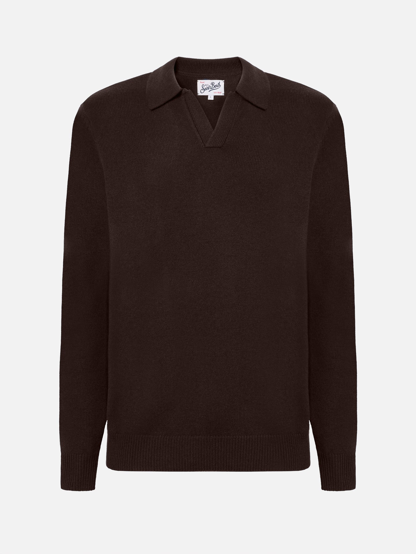Brown pure-wool knit polo Covent
