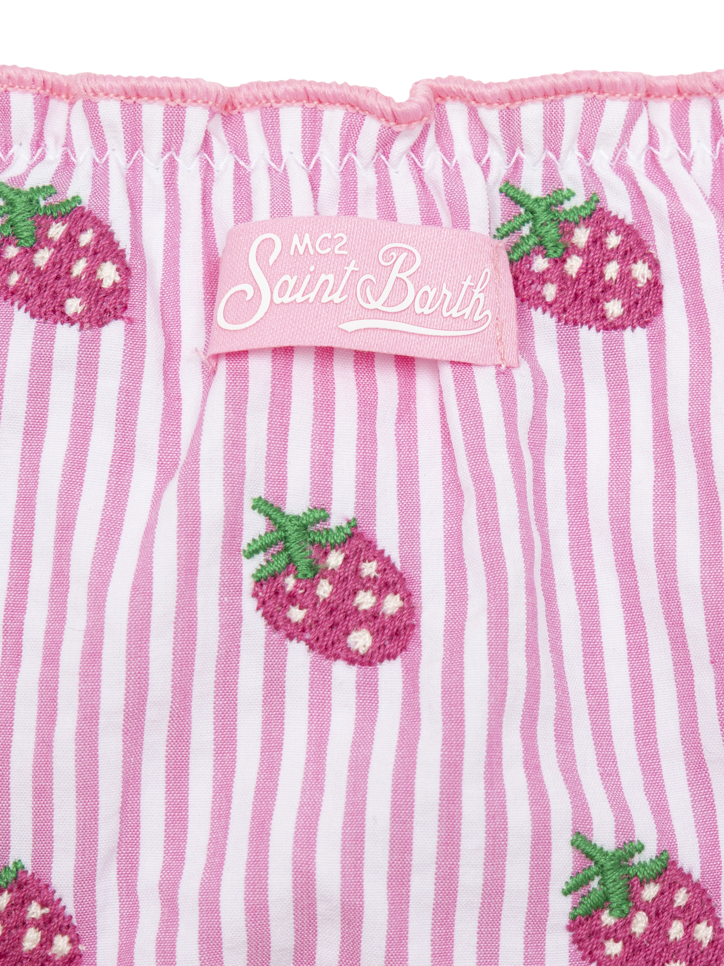 Cris classic seersucker triangle bikini with striped print and embroidery - MC2 Saint Barth