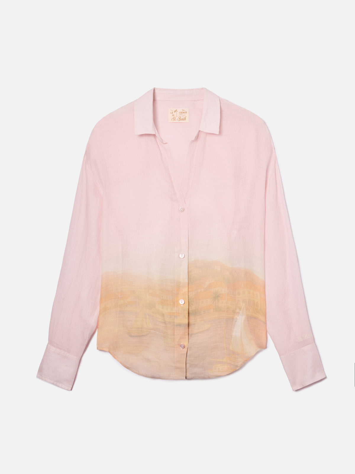 Chemise en ramie Cristal à imprimé coucher de soleil