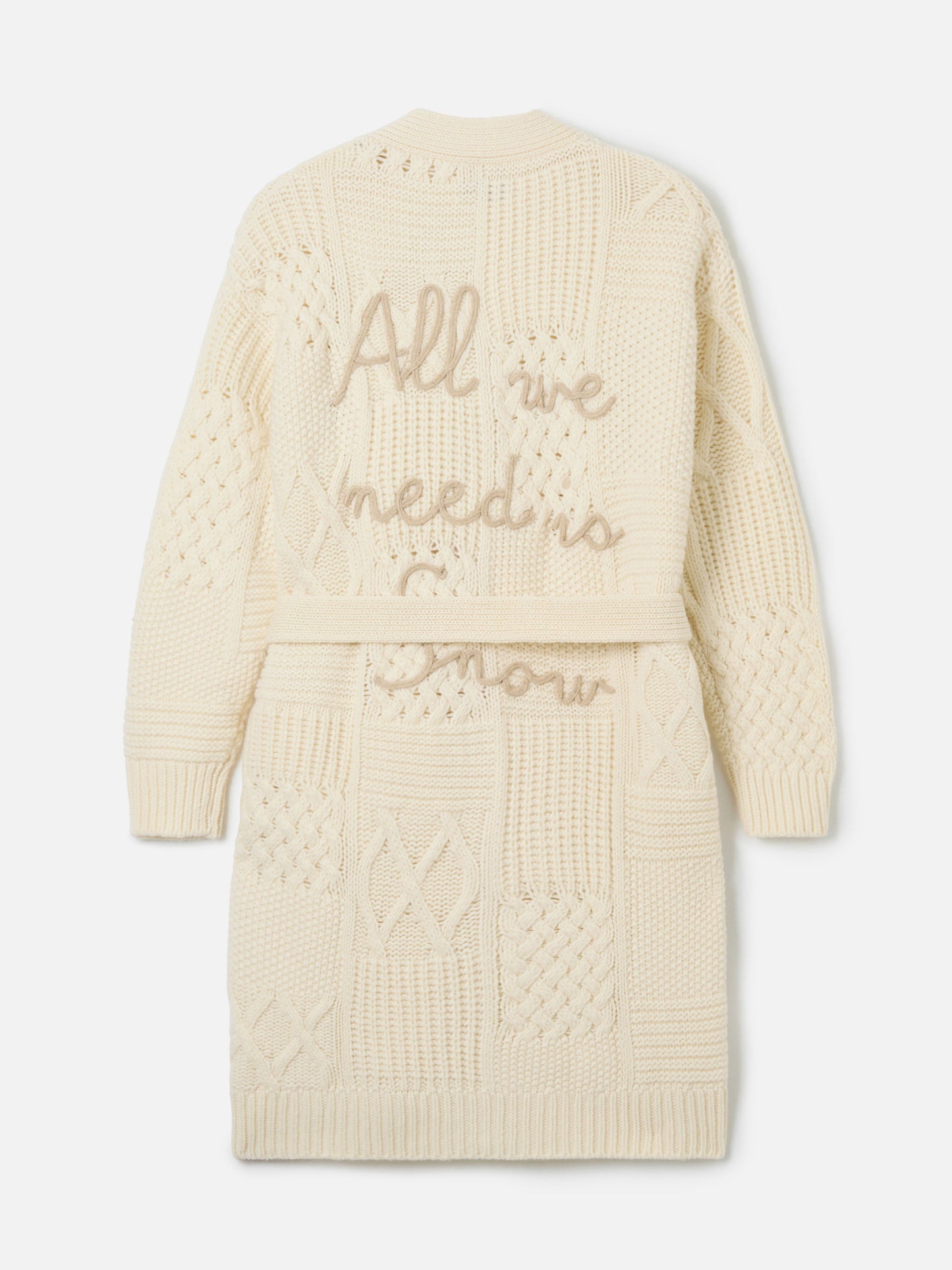 Maxi cardigan Daba with embroidery and belt