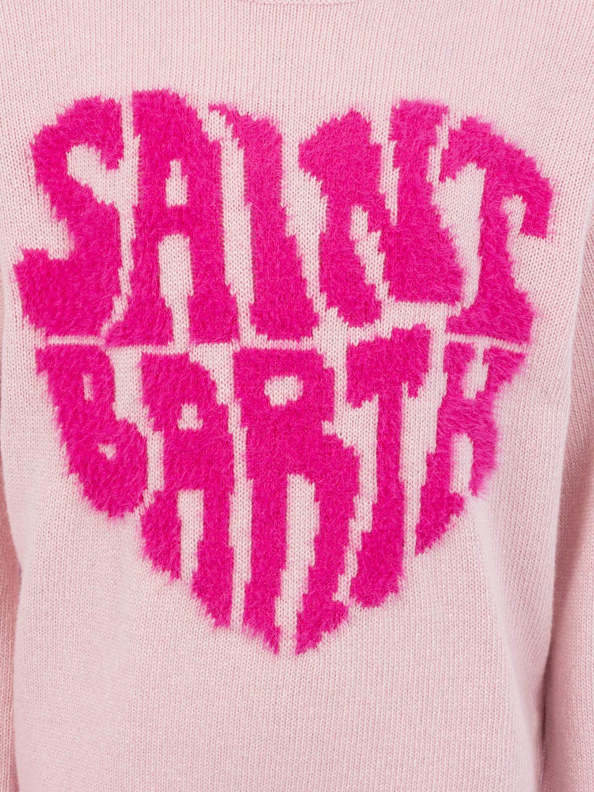 Girl pink crewneck sweater Danya with Saint Barth logo print - MC2 Saint Barth