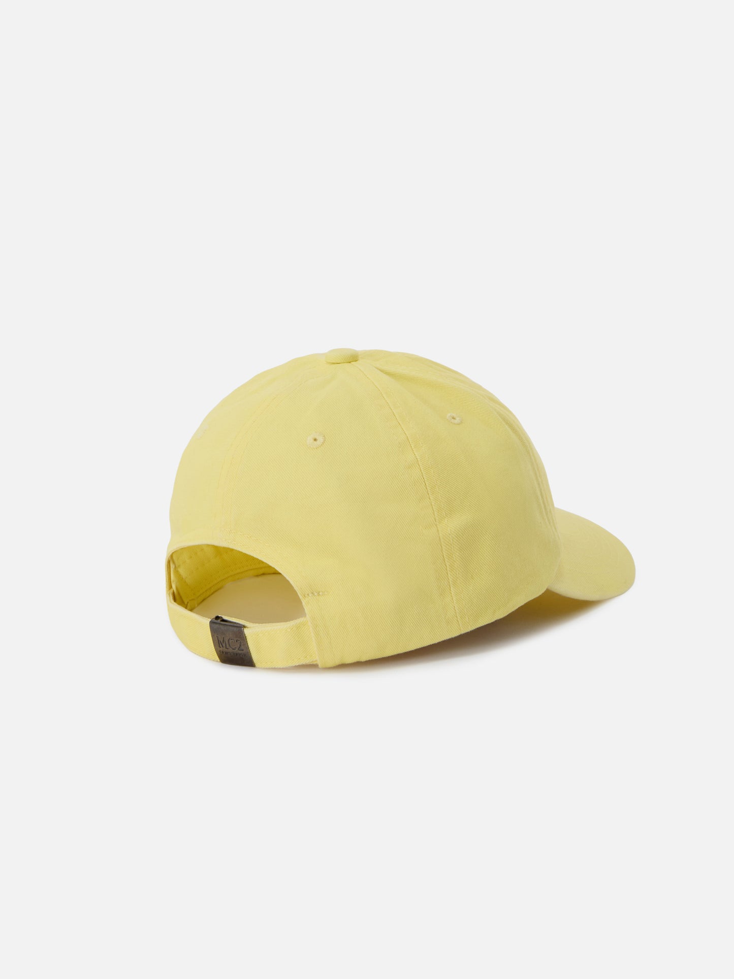 Cappellino Davis con visiera in cotone giallo chiaro con logo ricamato
