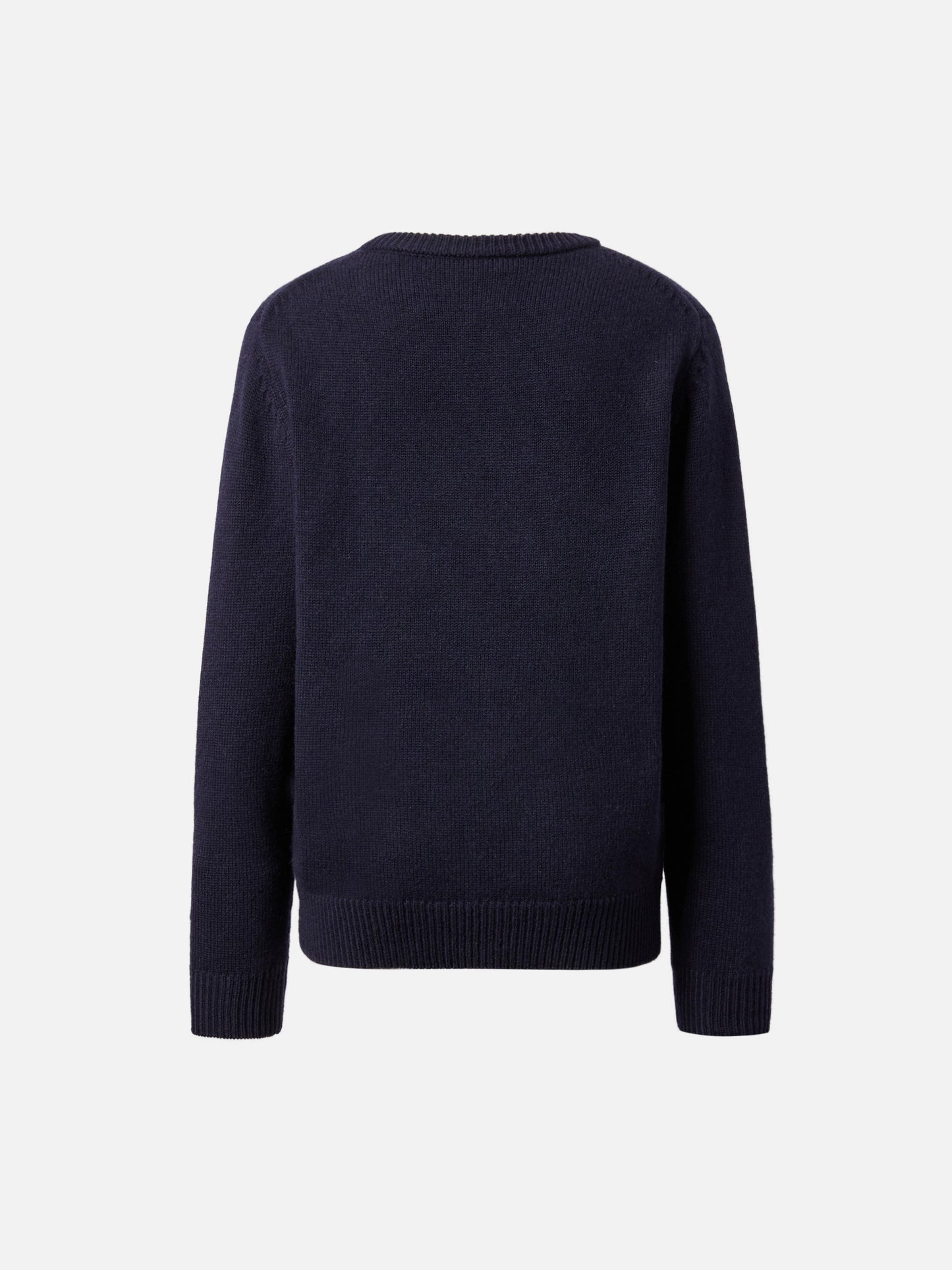 Marineblauer Rundhalspullover Douglas mit Bello e monello Jacquardmuster