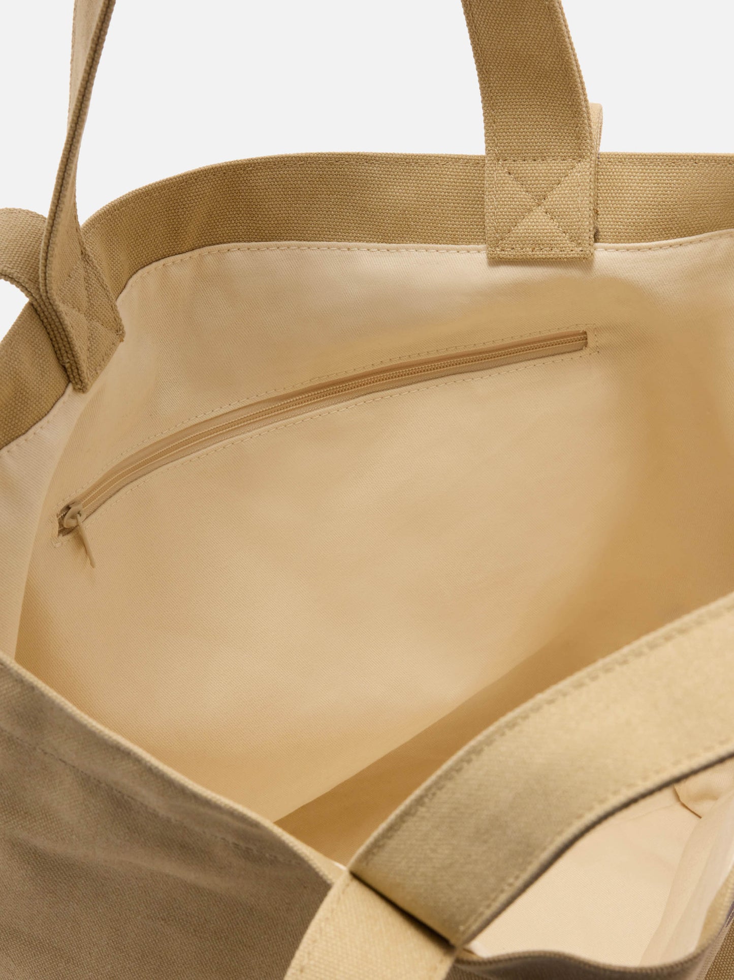 Borsa tote Essential Beach in cotone beige con logo ricamato