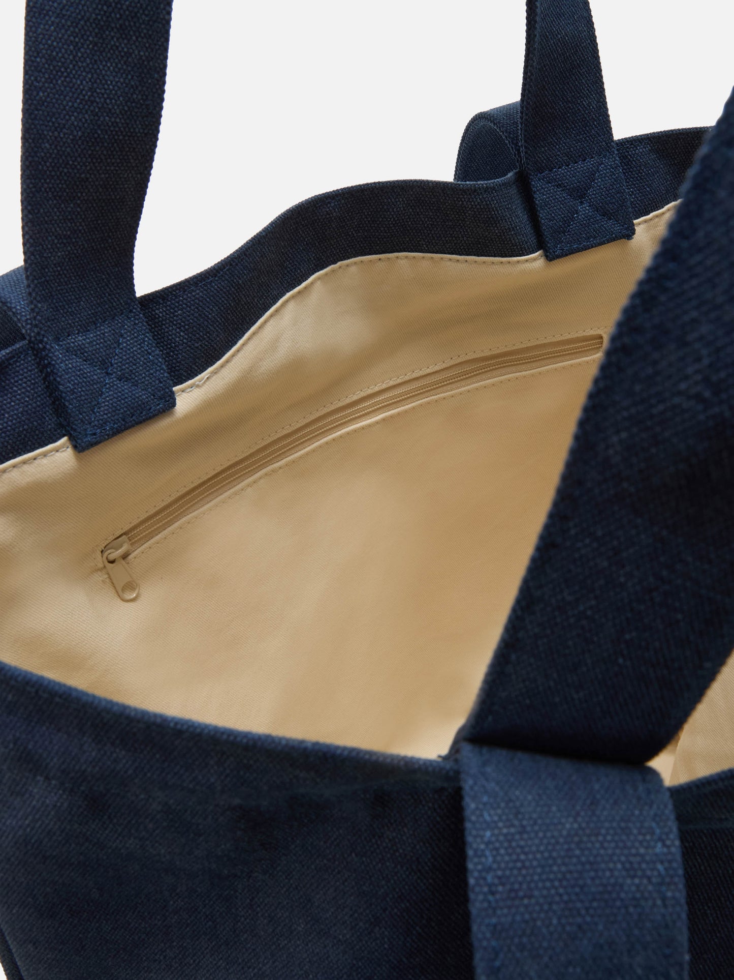 Borsa tote Essential Beach in cotone blu navy con logo ricamato