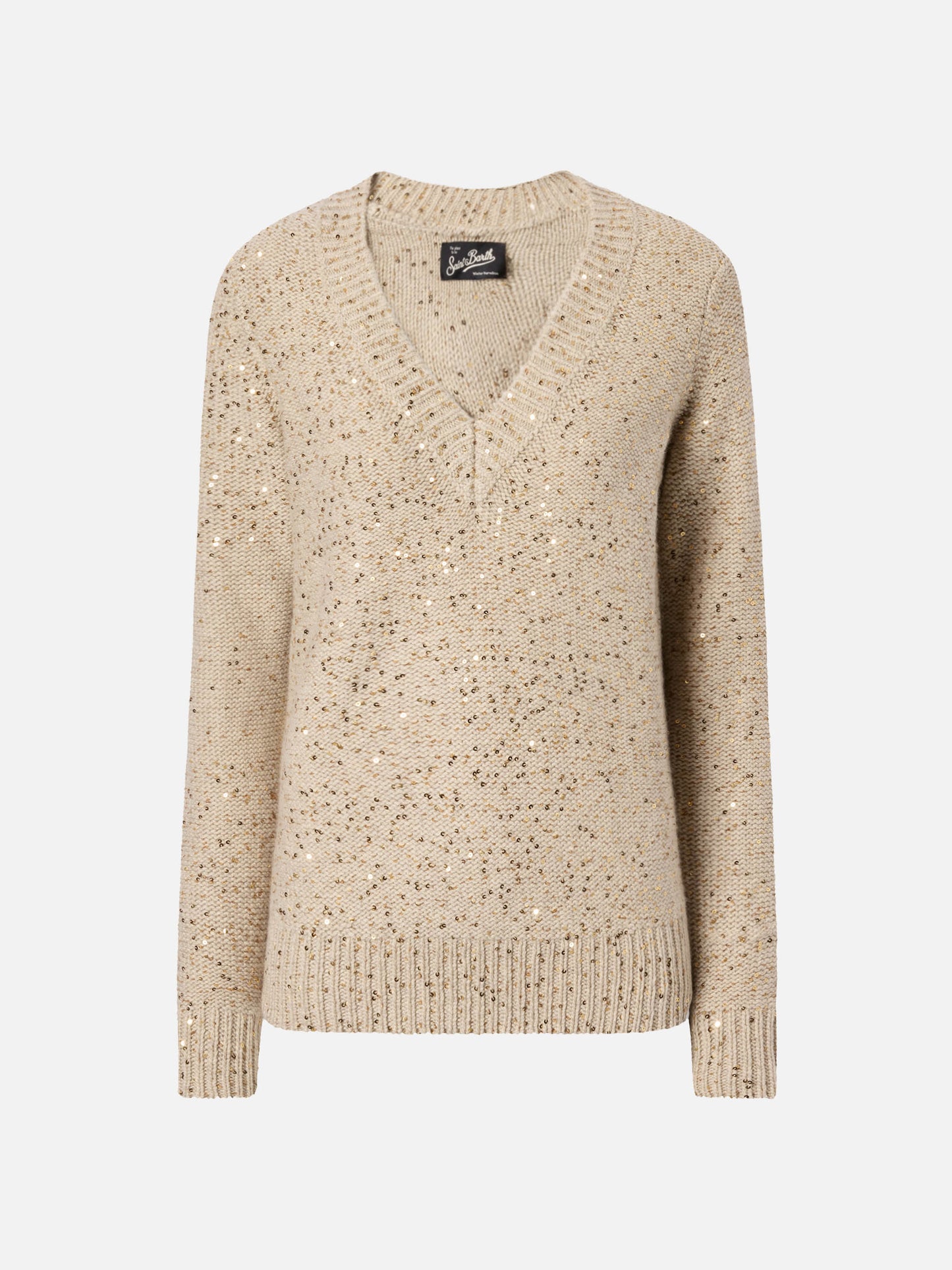 Goldener Eleara-Pullover mit Pailletten