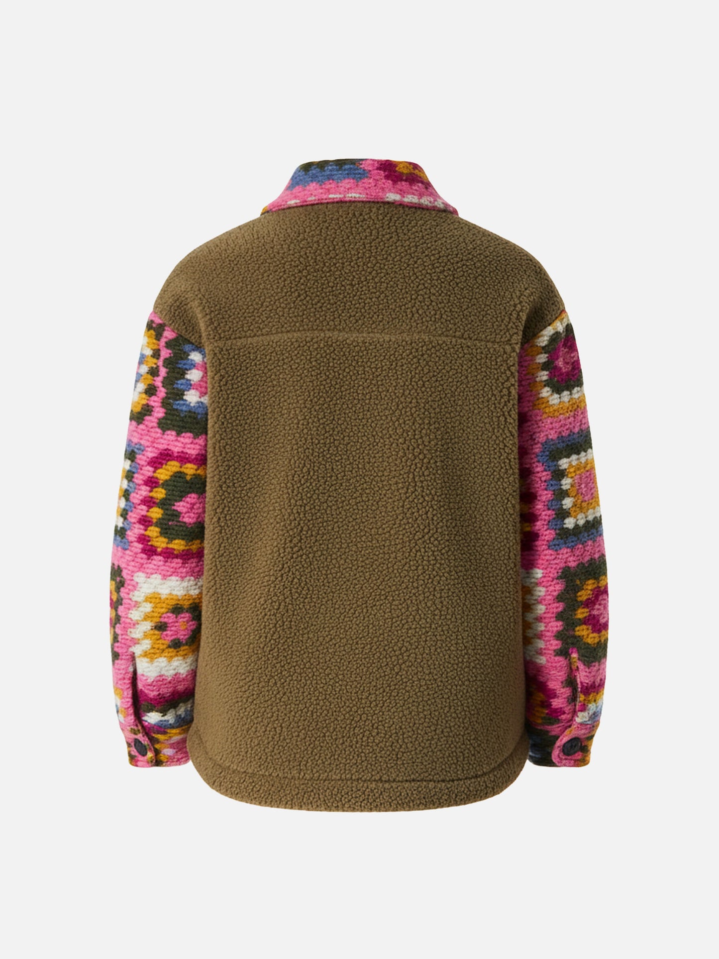 Elys Jr military green jacket with crochet sleeves