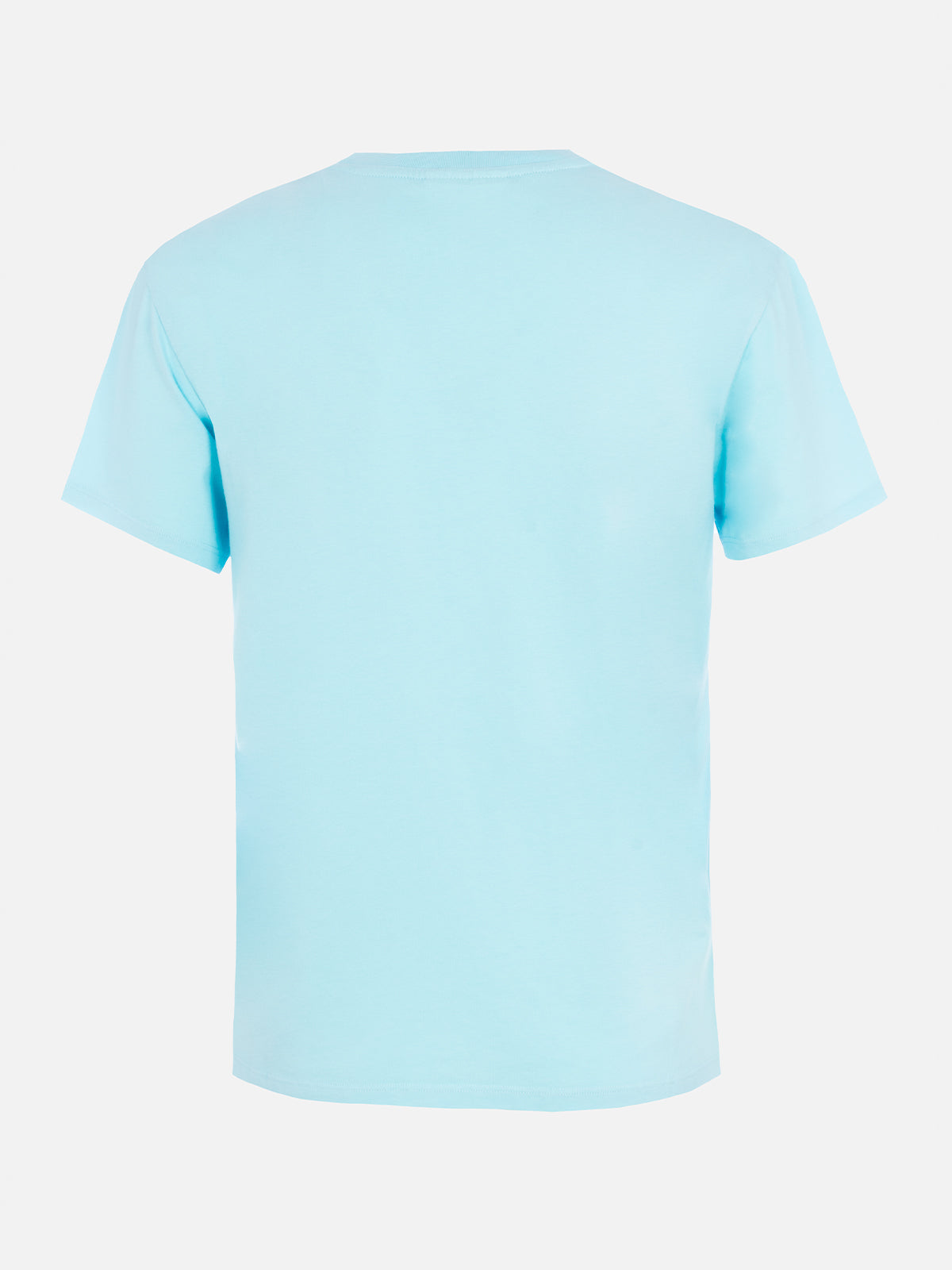 Woman water green cotton jersey crewneck t-shirt Emilie with rhinestones - MC2 Saint Barth