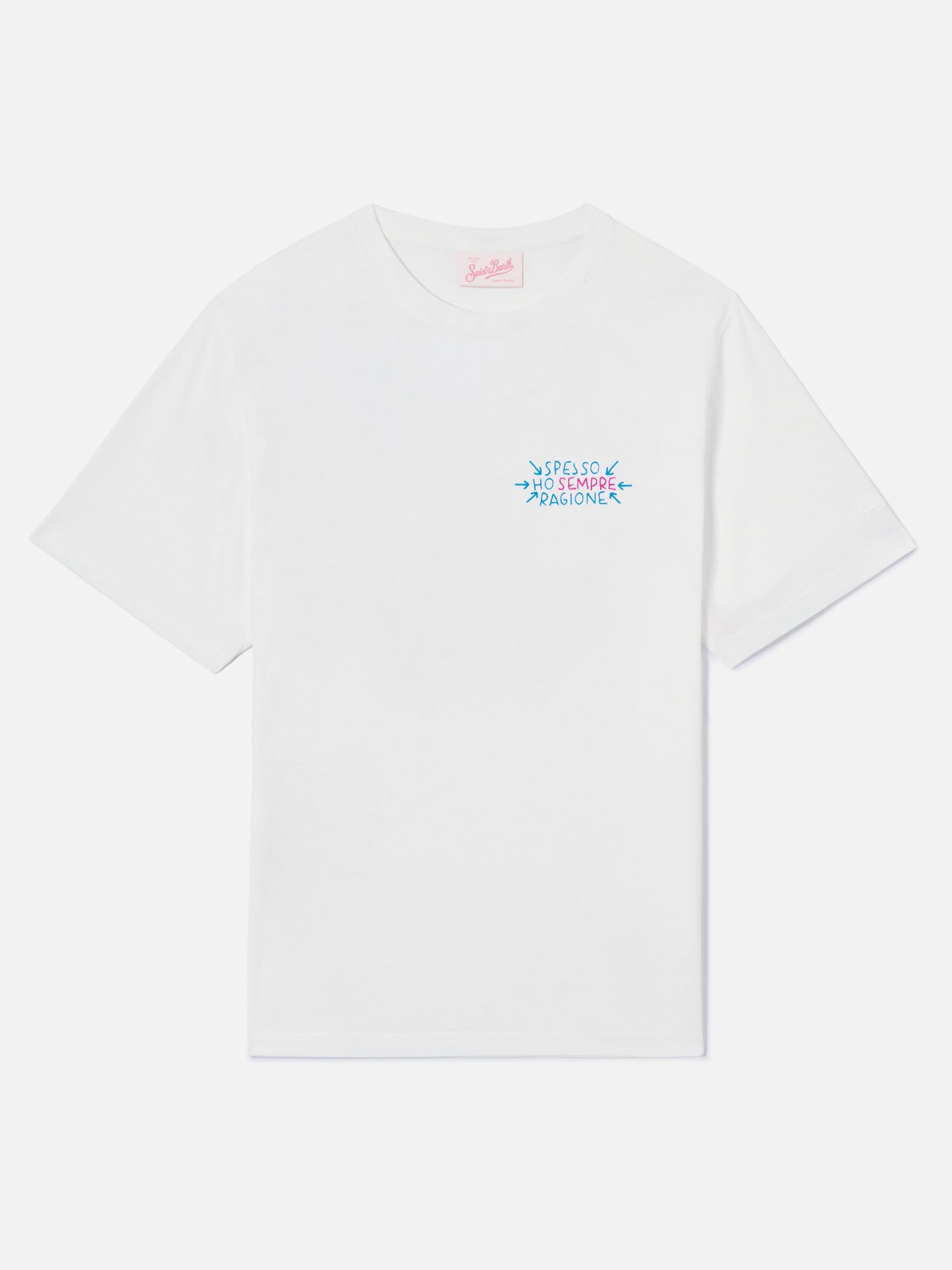 T-shirt Emilie bianca con ricamo Spesso ho sempre ragione