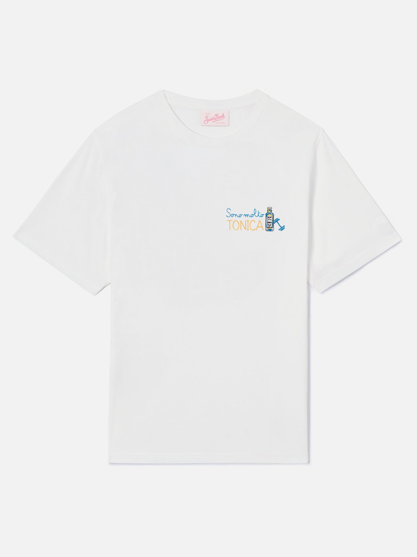 T-shirt Emilie bianca con ricamo Sono molto Tonica