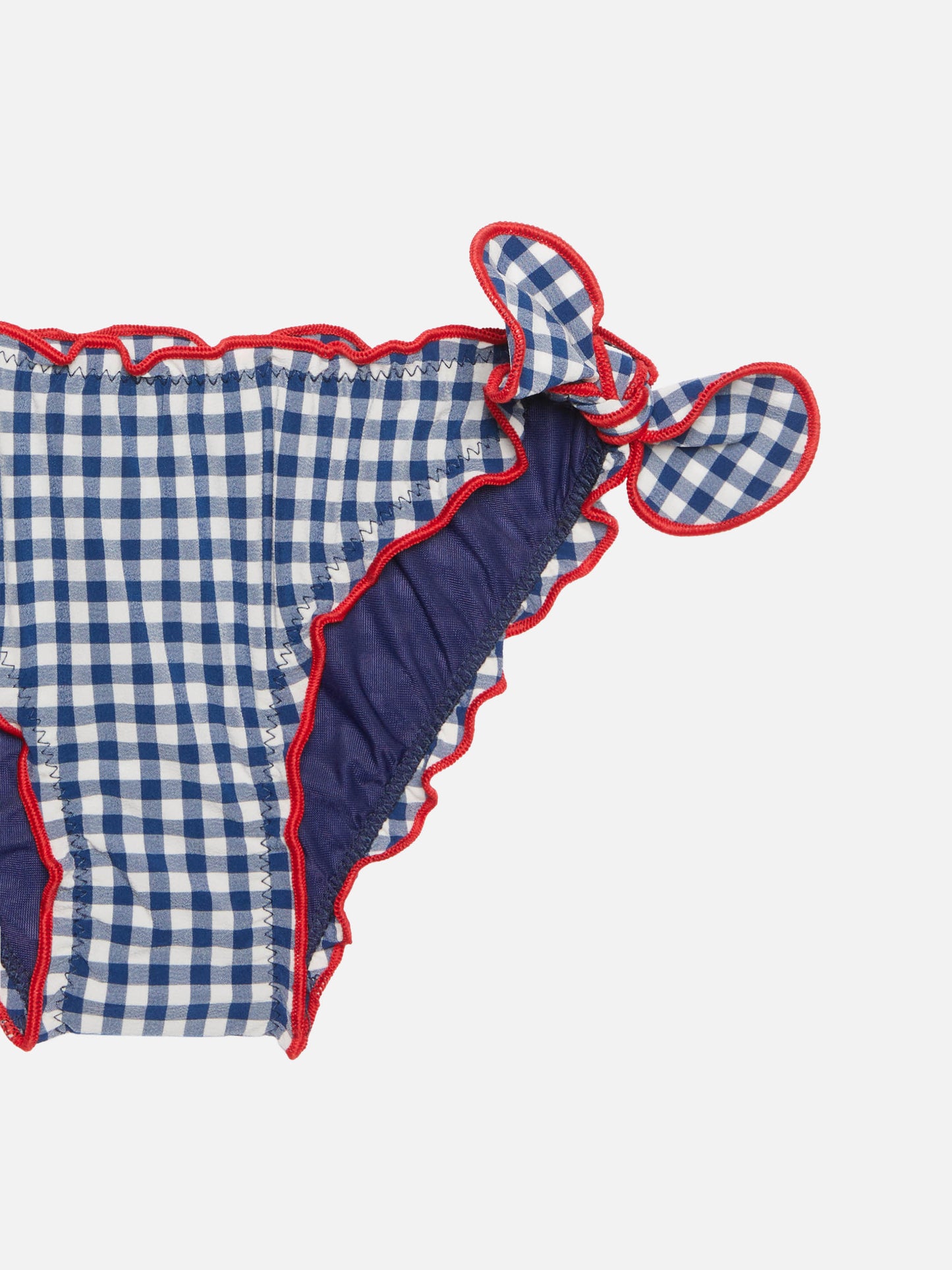 Mädchen-Bandeau-Bikini mit Gingham-Print