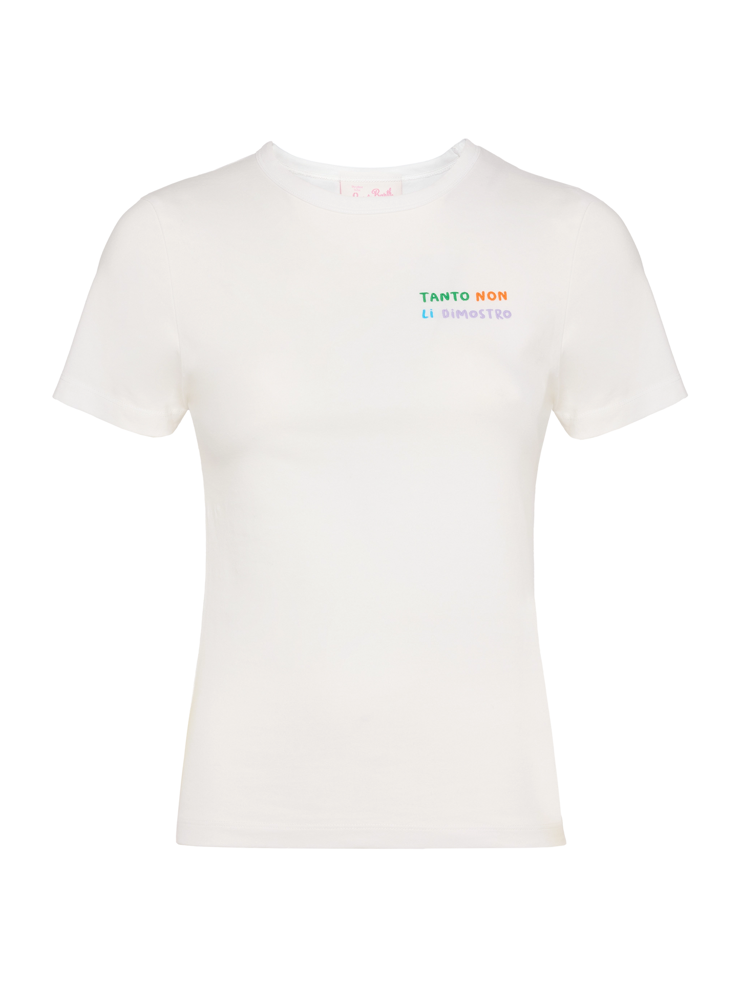 Emilie cotton t-shirt with Tanto non li dimostro embroidery - MC2 Saint Barth
