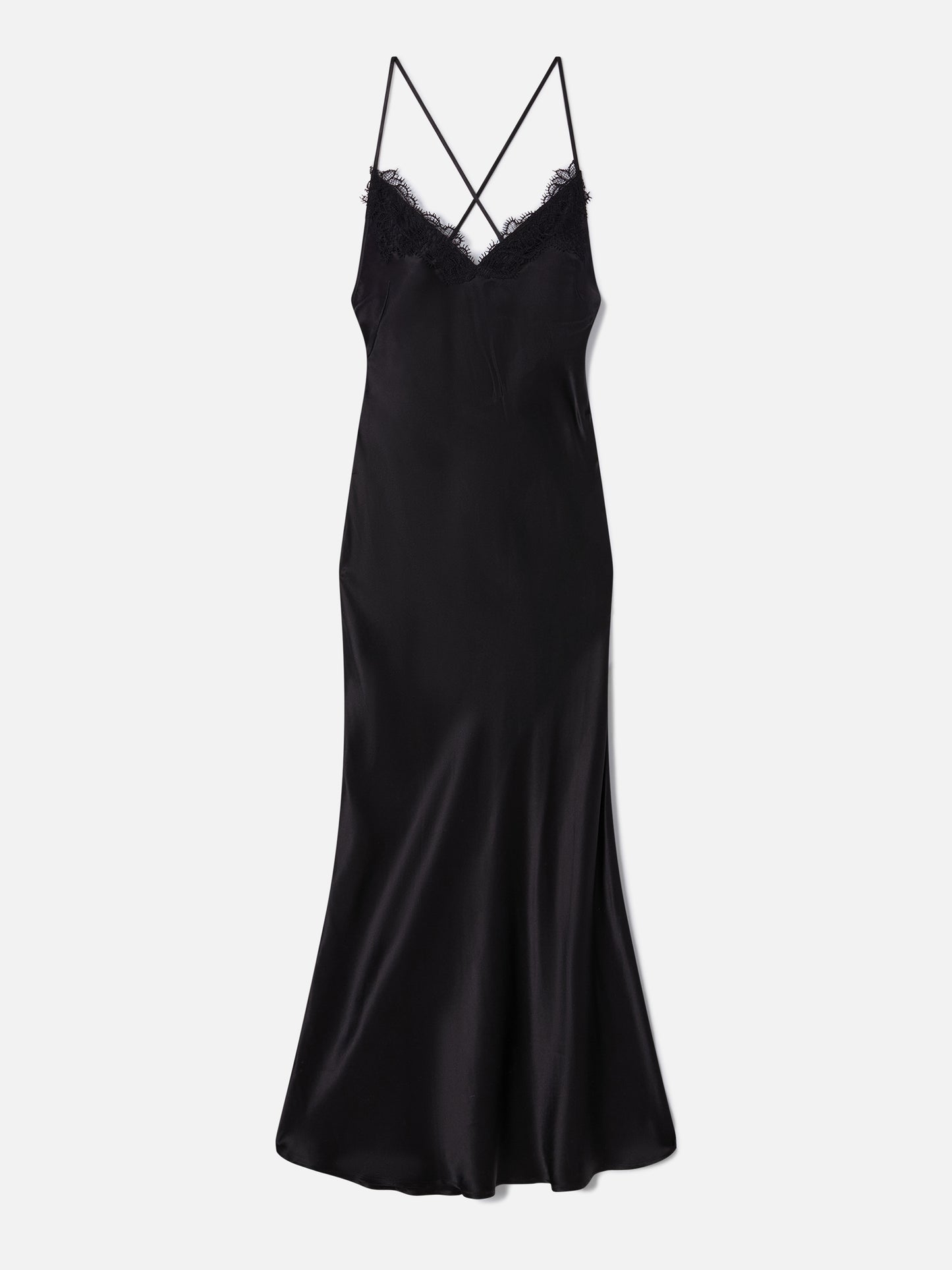 Eydis Satin-Slipdress in Schwarz