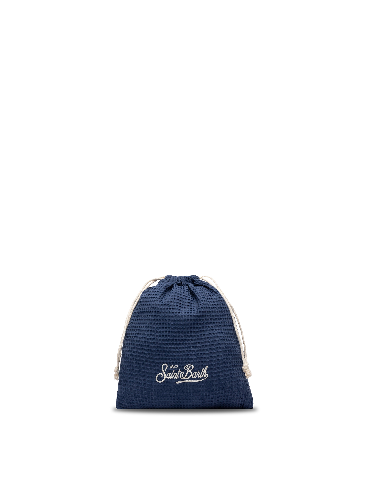 Navy blue honeycomb cotton FoutaSac beach towel - MC2 Saint Barth