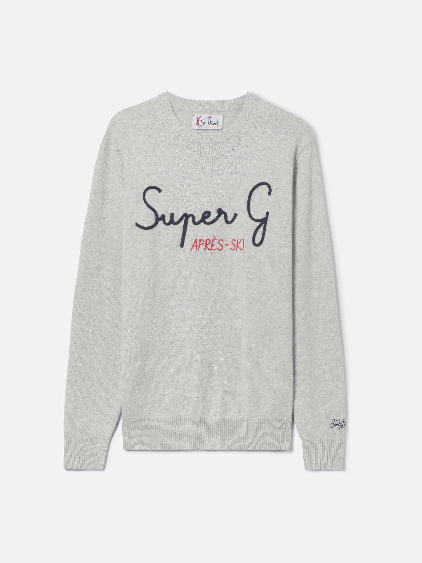 Hellgrauer Pullover Heron mit Super G-Stickerei | SUPER G SPECIAL EDITION