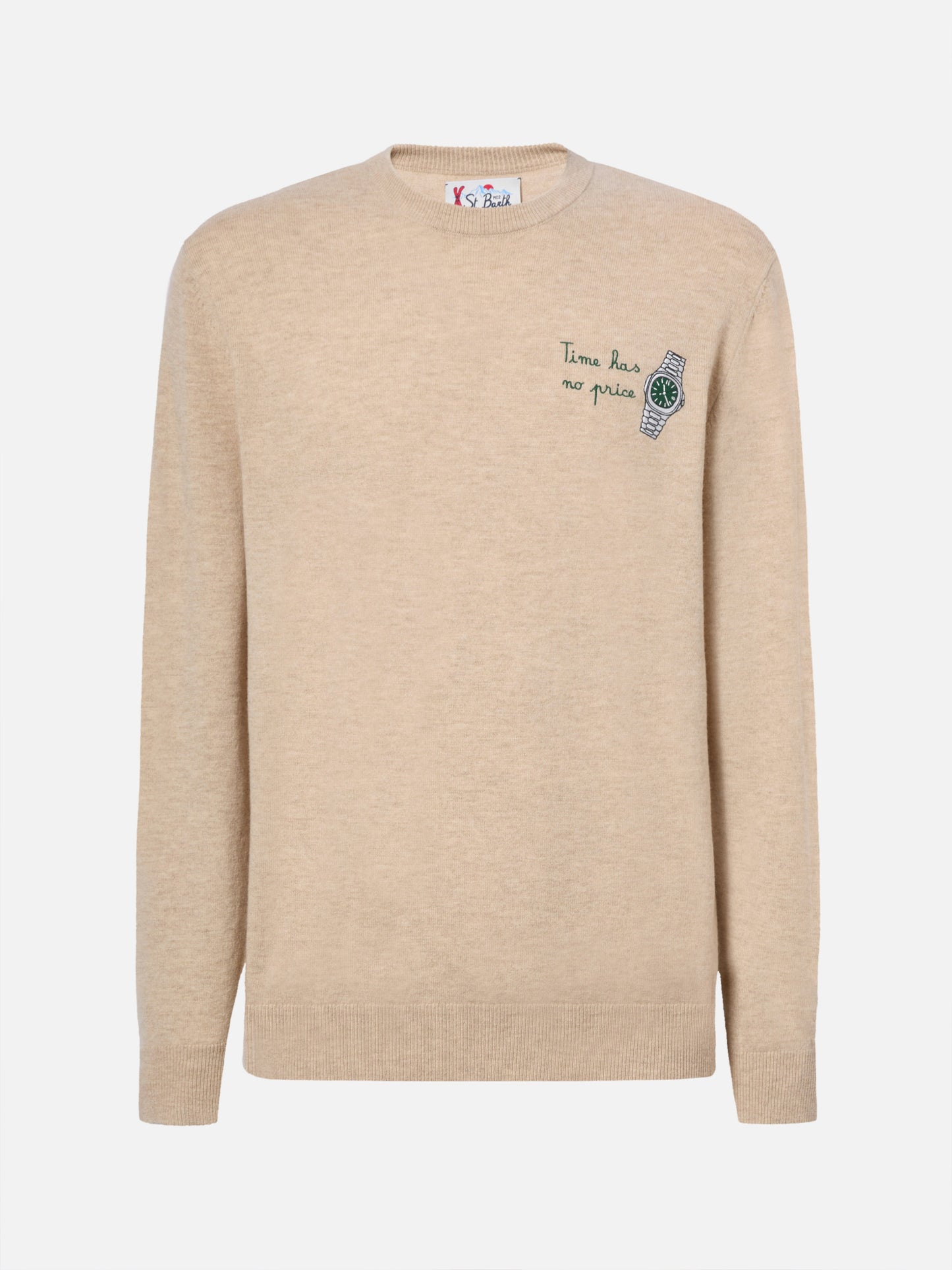 Crewneck sweater Heron Light with Time has no price clock embroidery