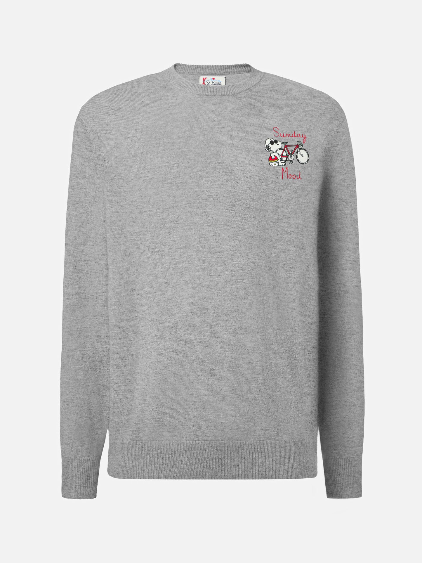 Crewneck sweater Heron Light with Snoopy Sunday Mood embroidery | PEANUTS SPECIAL EDITION