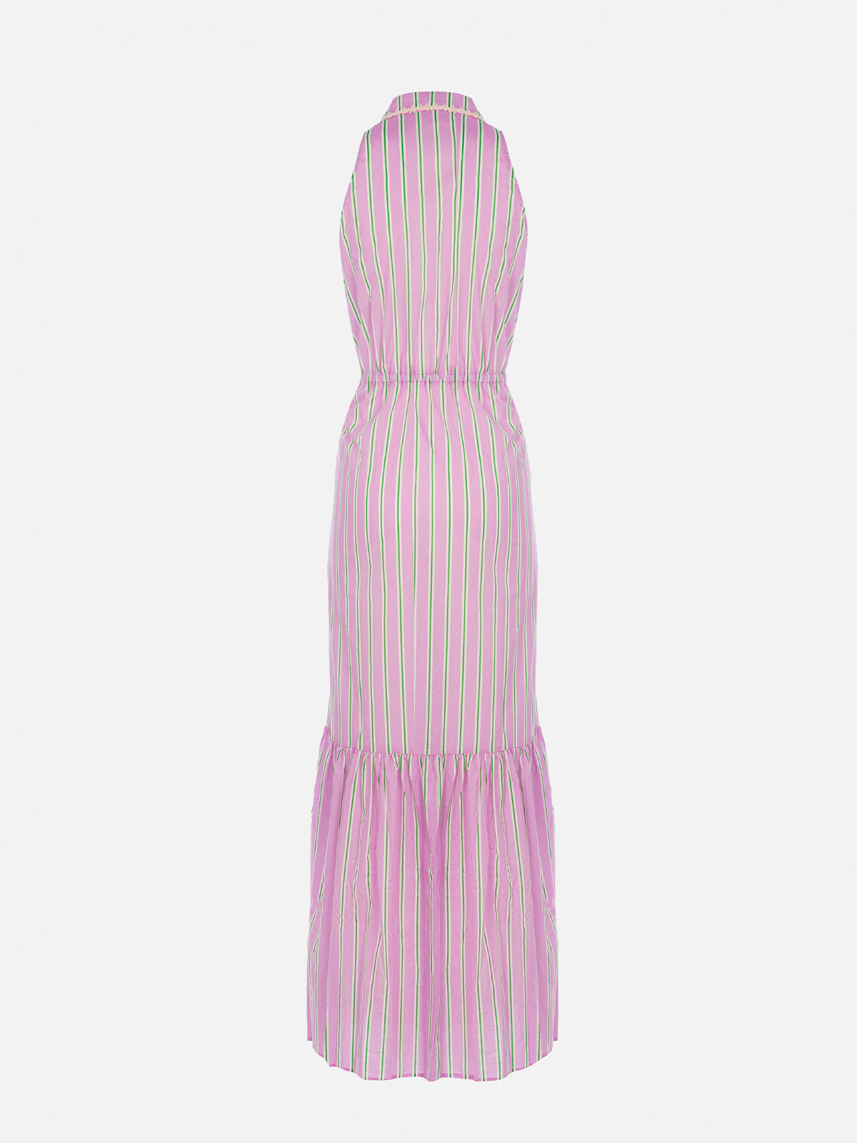 Woman halterneck dress with striped print - MC2 Saint Barth