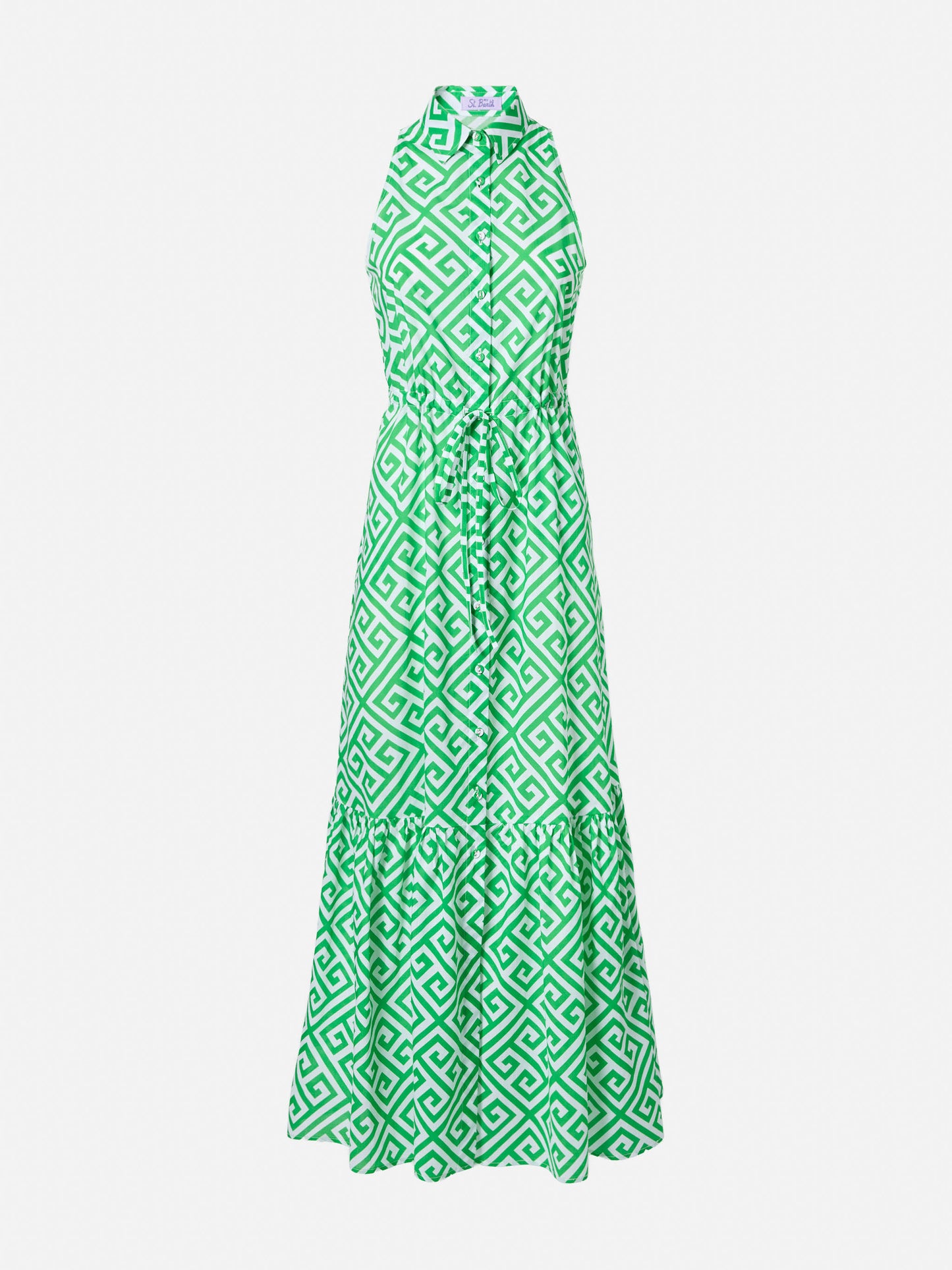 Halterneck dress Ida with geometric print
