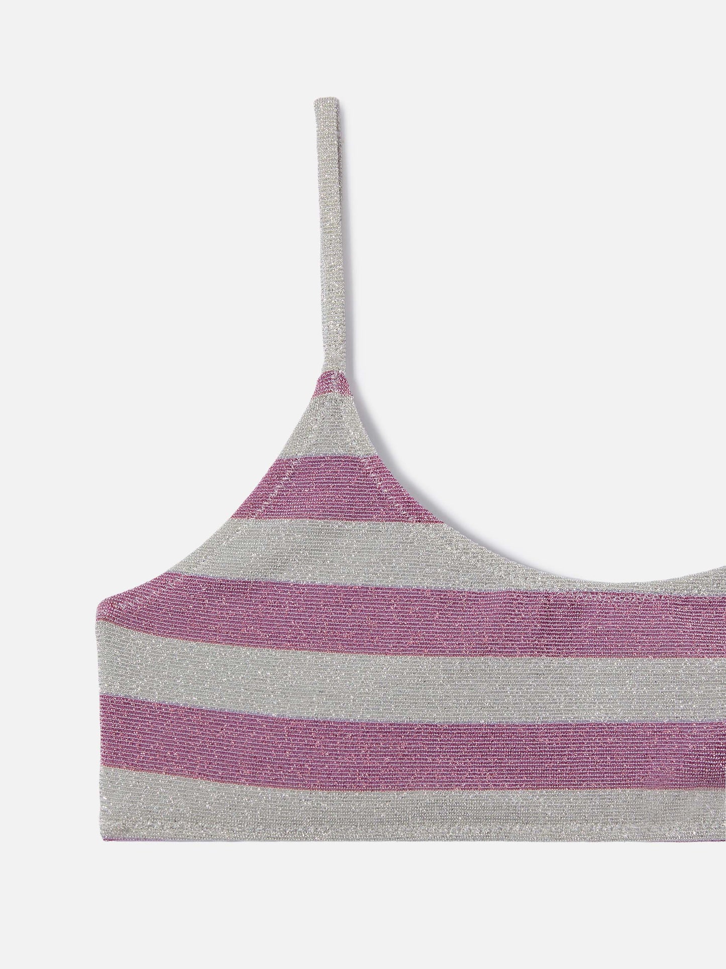 Jaiden pink and silver striped lurex bikini
