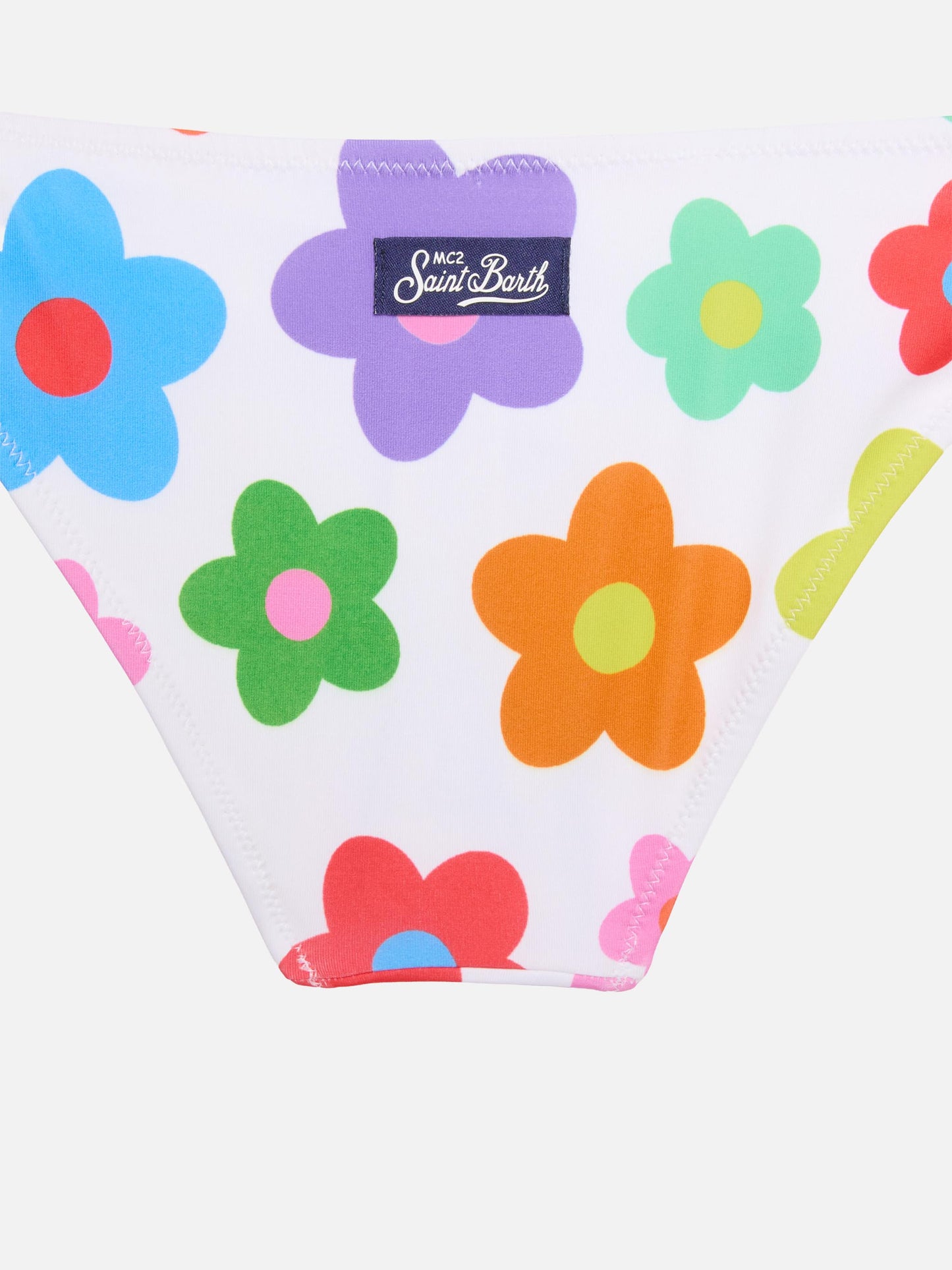 Mädchen-Bralette-Bikini mit mehrfarbigem Gänseblümchen-Print