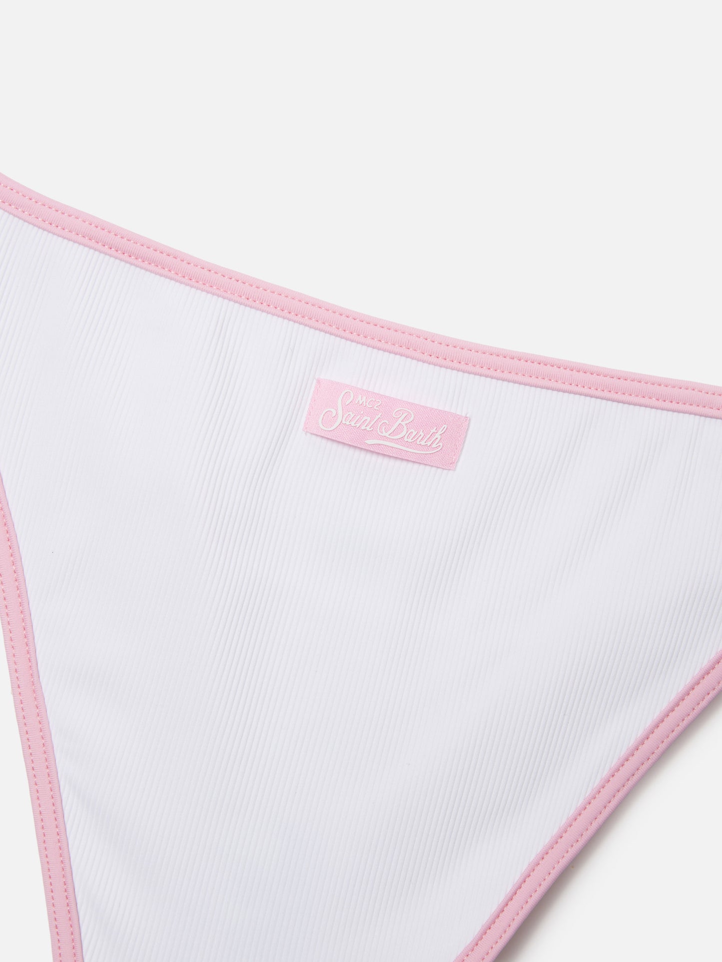 Bikini Jaiden String bianco con patch animalier effetto spugna