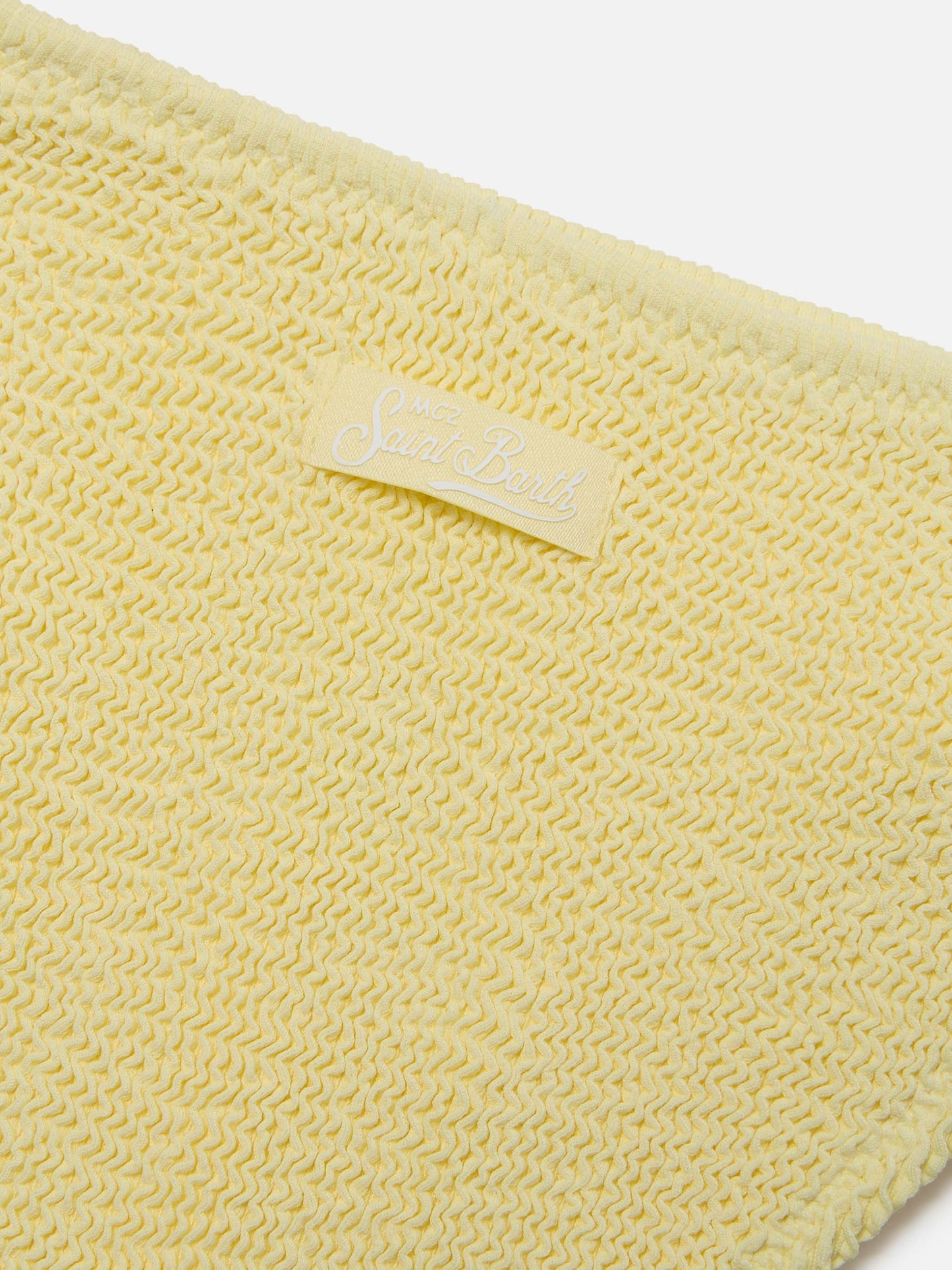 Bikini Jaiden giallo pastello in tessuto crinkle