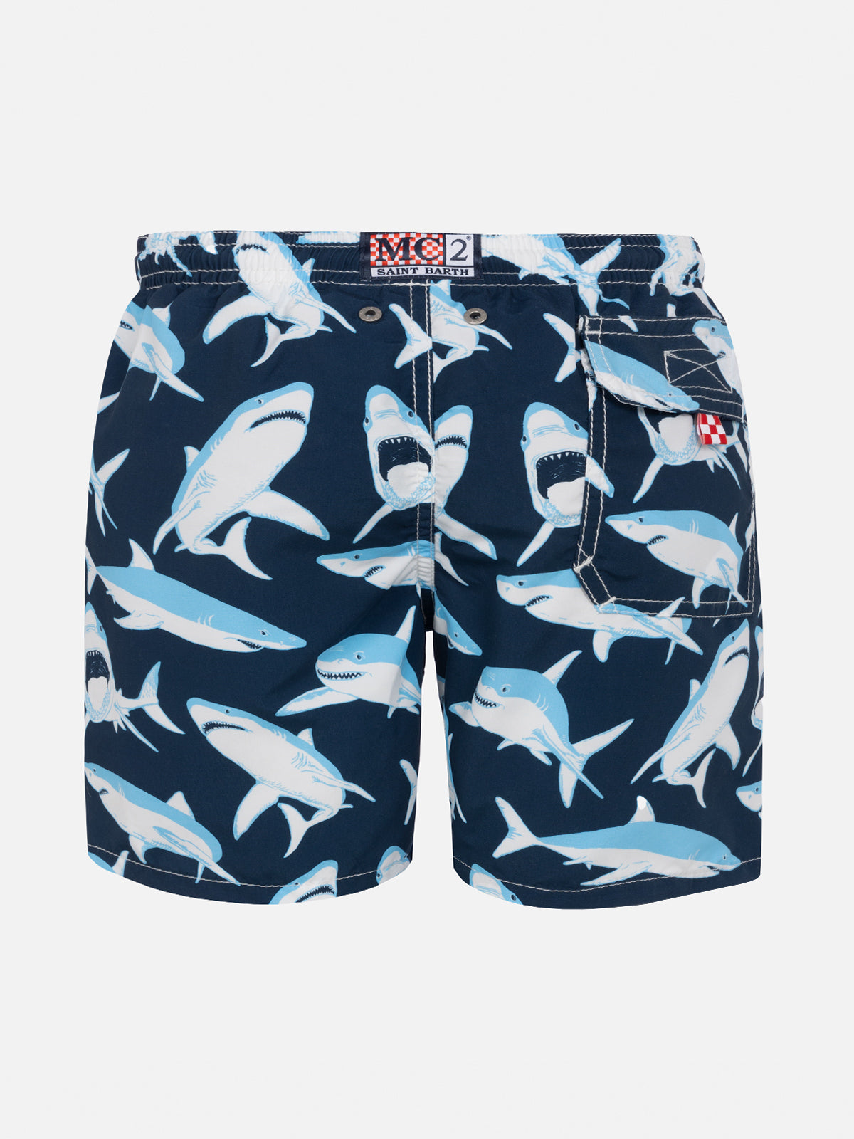 Boy swim shorts shark print - MC2 Saint Barth