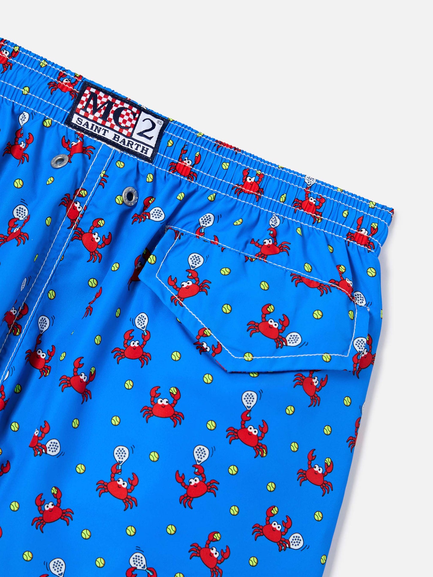 Jean Lighting swim shorts with Crab Playing Padel all-over print