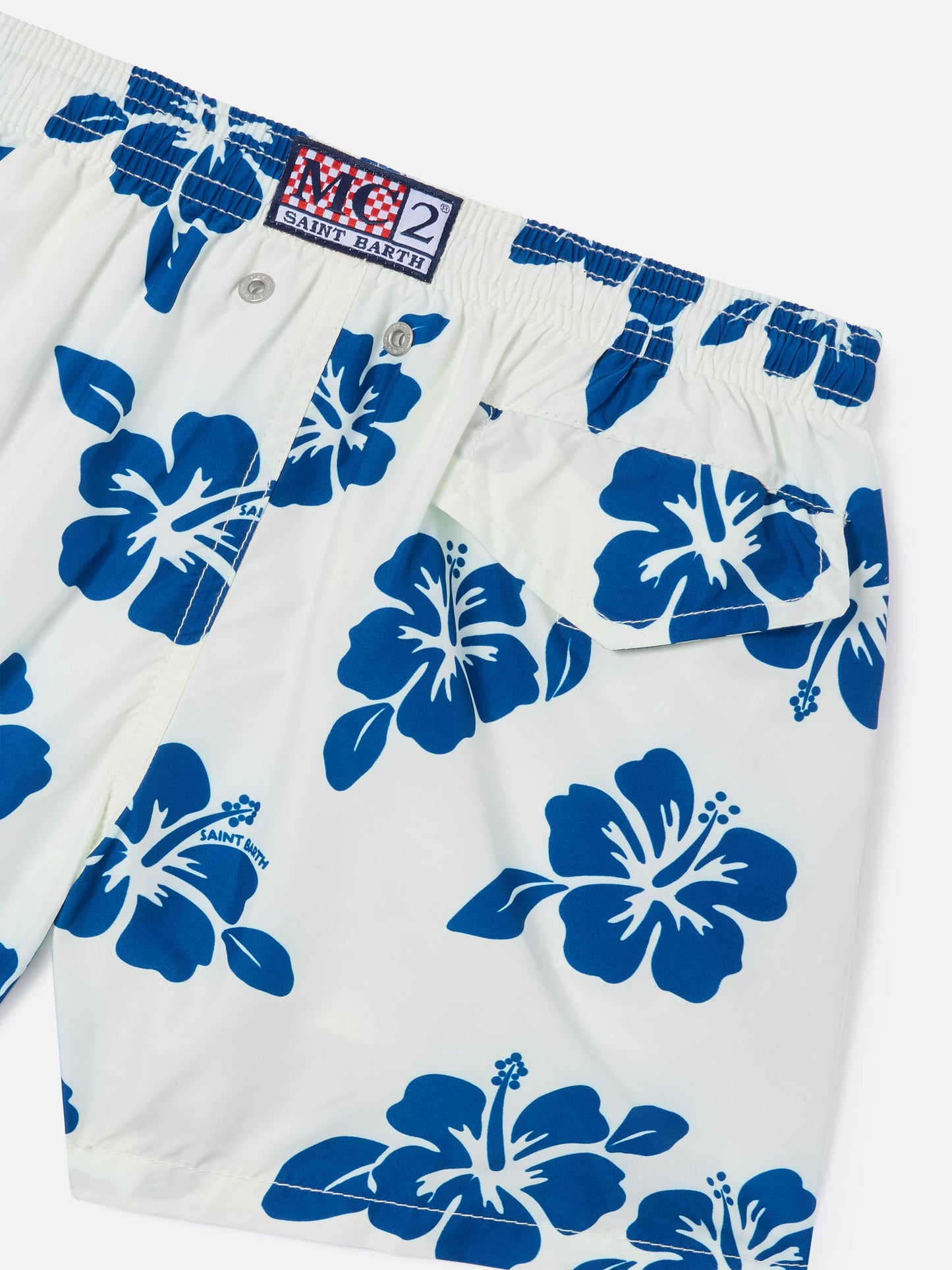 Bañador tipo shorts Jean Lighting con estampado floral Hibiscus all-over