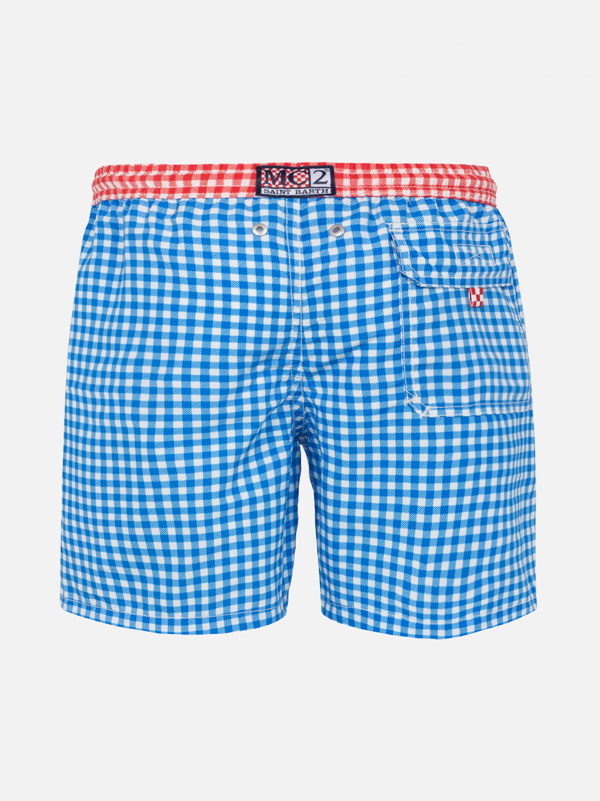 Boy swim shorts with gingham print - MC2 Saint Barth