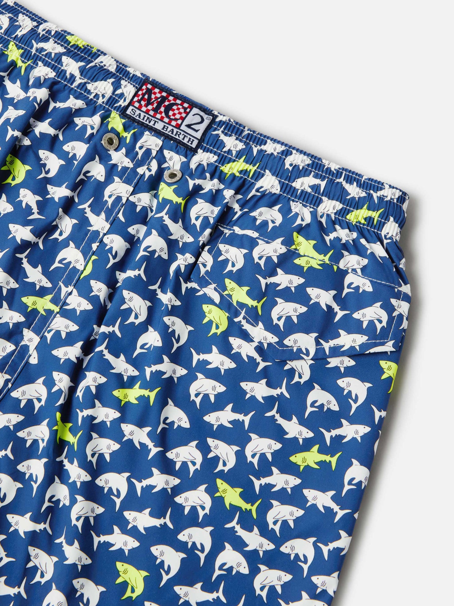 Short de bain Jean Lighting Stretch avec imprimé requins all-over