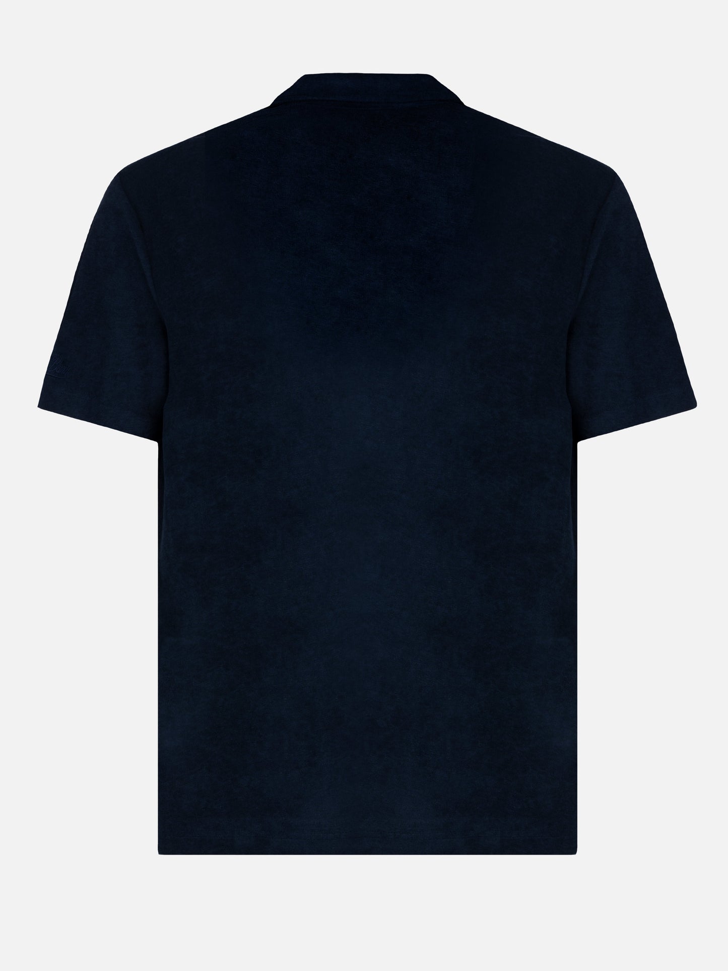 Jeremy navy blue terry buttonless polo shirt - MC2 Saint Barth